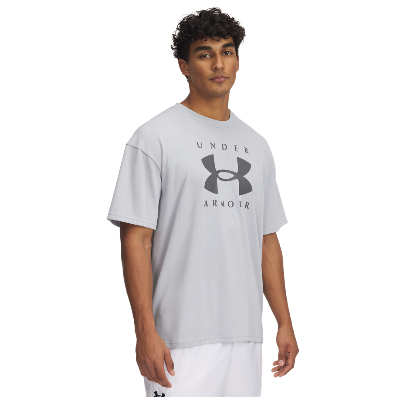 Under Armour Heavyweight Oversized Branded S/S T-Shirt Image 1 of 2. Tap to open photo gallery.