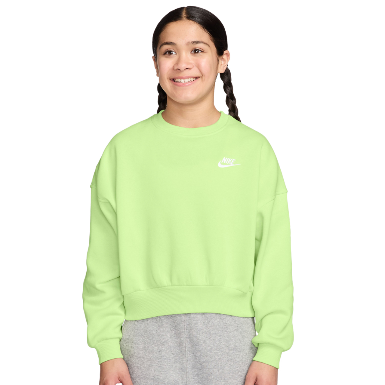 Nike NSW Club Fleece LBR Boxy Crew  Image 1 of 3. Tap to open photo gallery.
