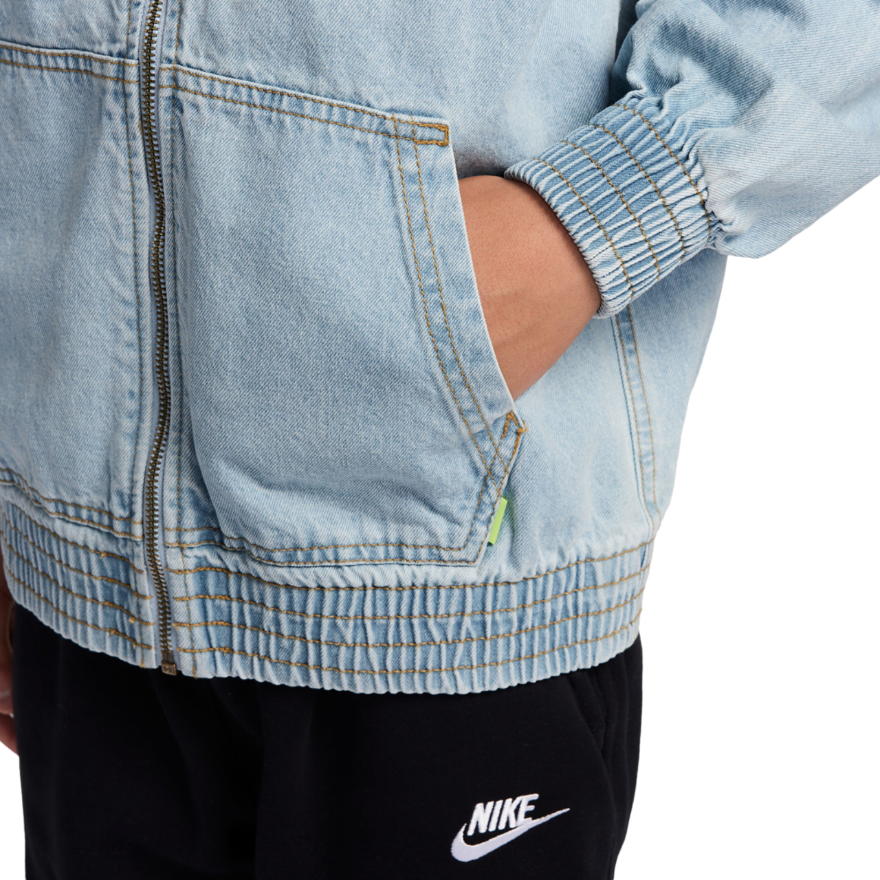 Nike NSW WR Denim Full Zip Jacket  Image 3 of 3. Tap to open photo gallery.