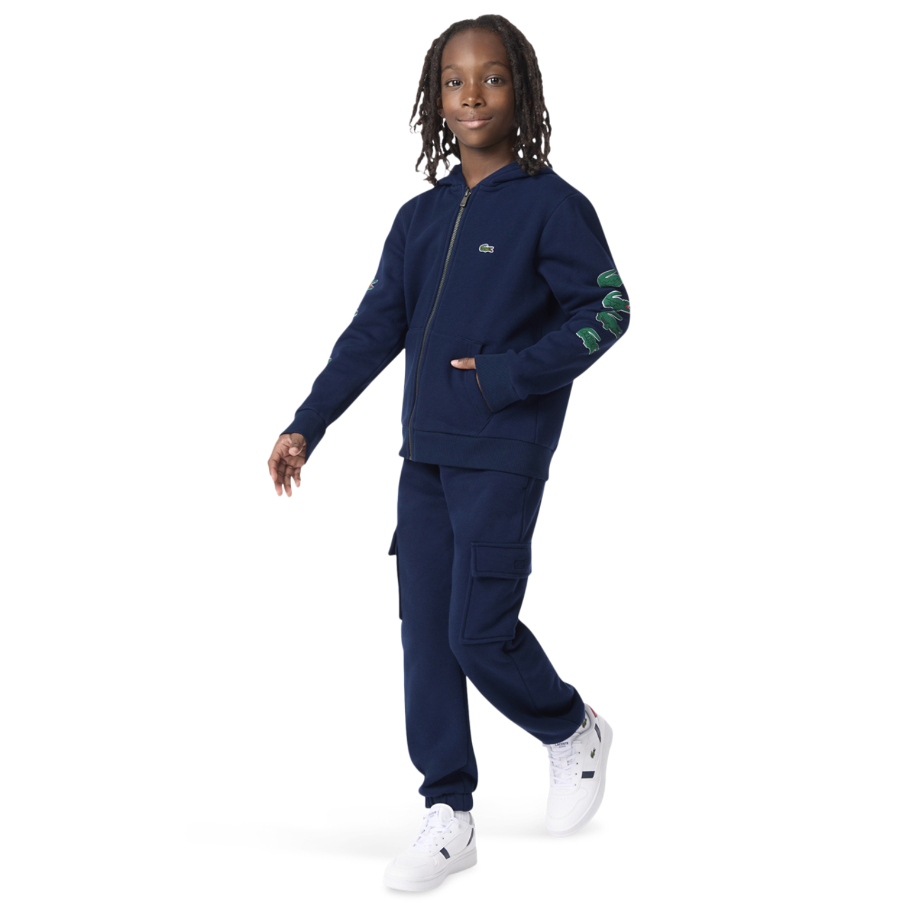 Lacoste Chandail à capuchon avec glissière complète molletonné avec imprimé Image 4 de 8. Appuyez pour ouvrir la galerie de photos.