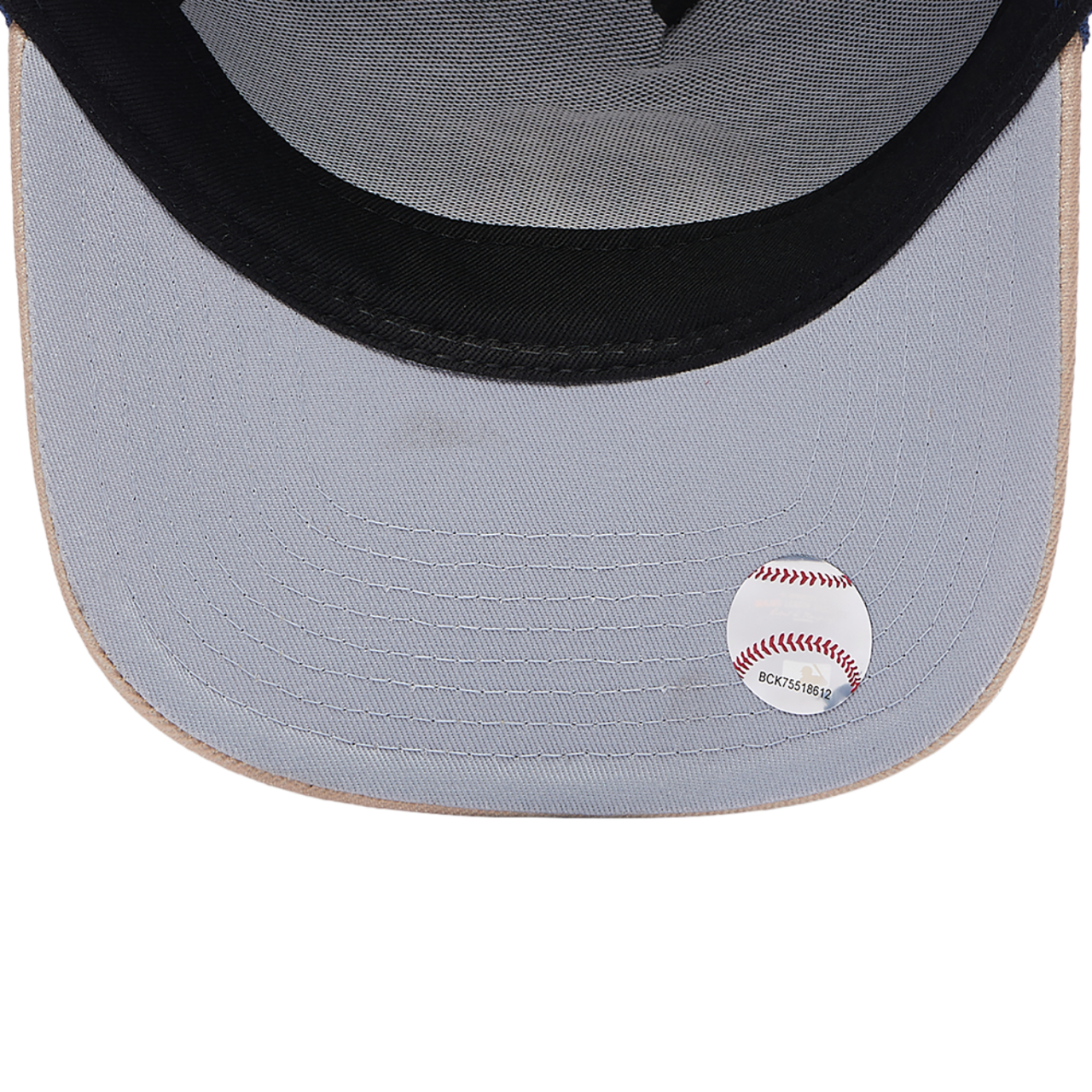 Mitchell & Ness Braves Navy & Tan Pro Pinch Cap Image 5 of 5. Tap to open photo gallery.