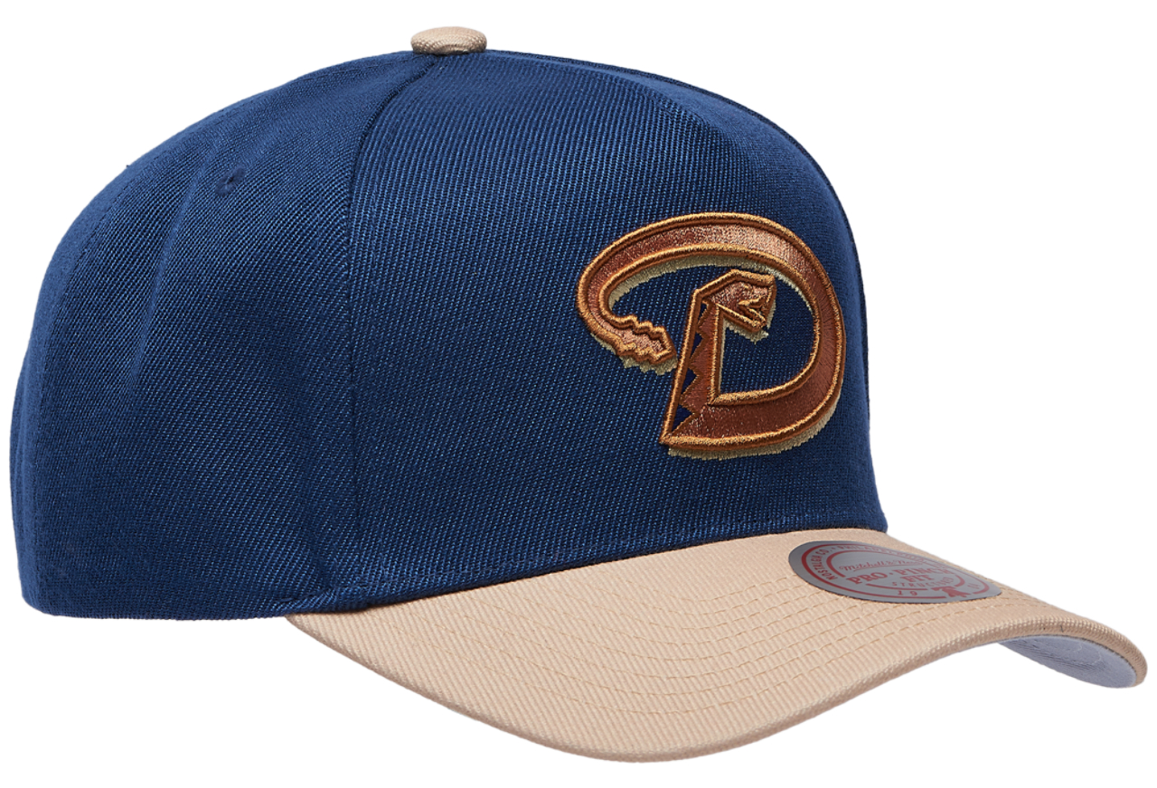 Mitchell & Ness Diamondbacks Navy & Tan Pro Pinch Cap Image 3 of 5. Tap to open photo gallery.