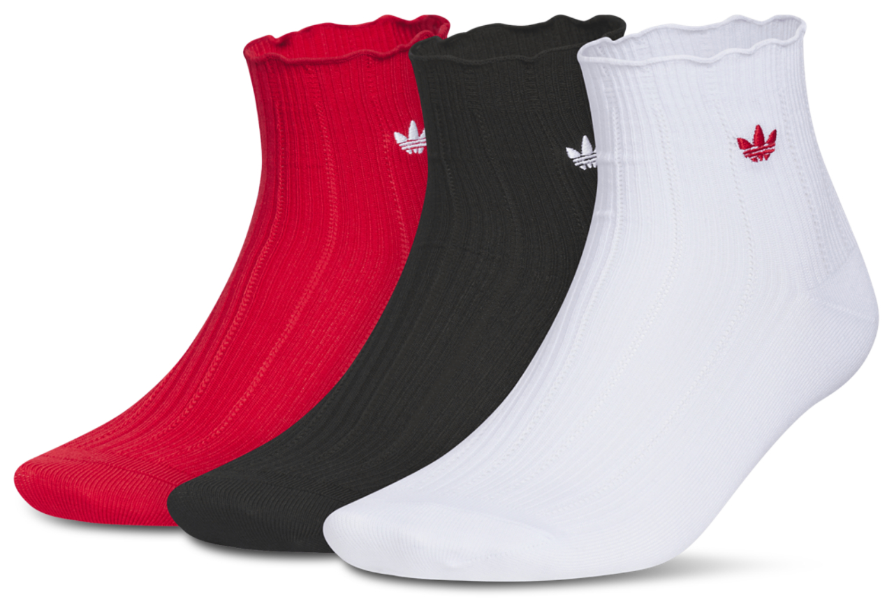 adidas Originals Ruffle Quarter Socks 3-Pack  Image 1 of 1. Tap to open photo gallery.