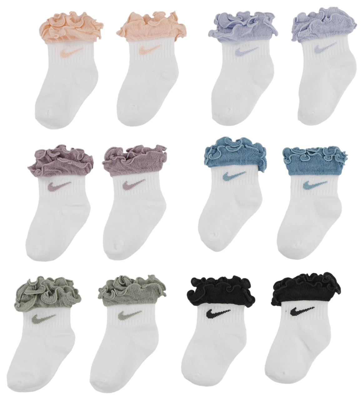 Nike 6 Pack Ruffle Socks  Image 1 of 2. Tap to open photo gallery.