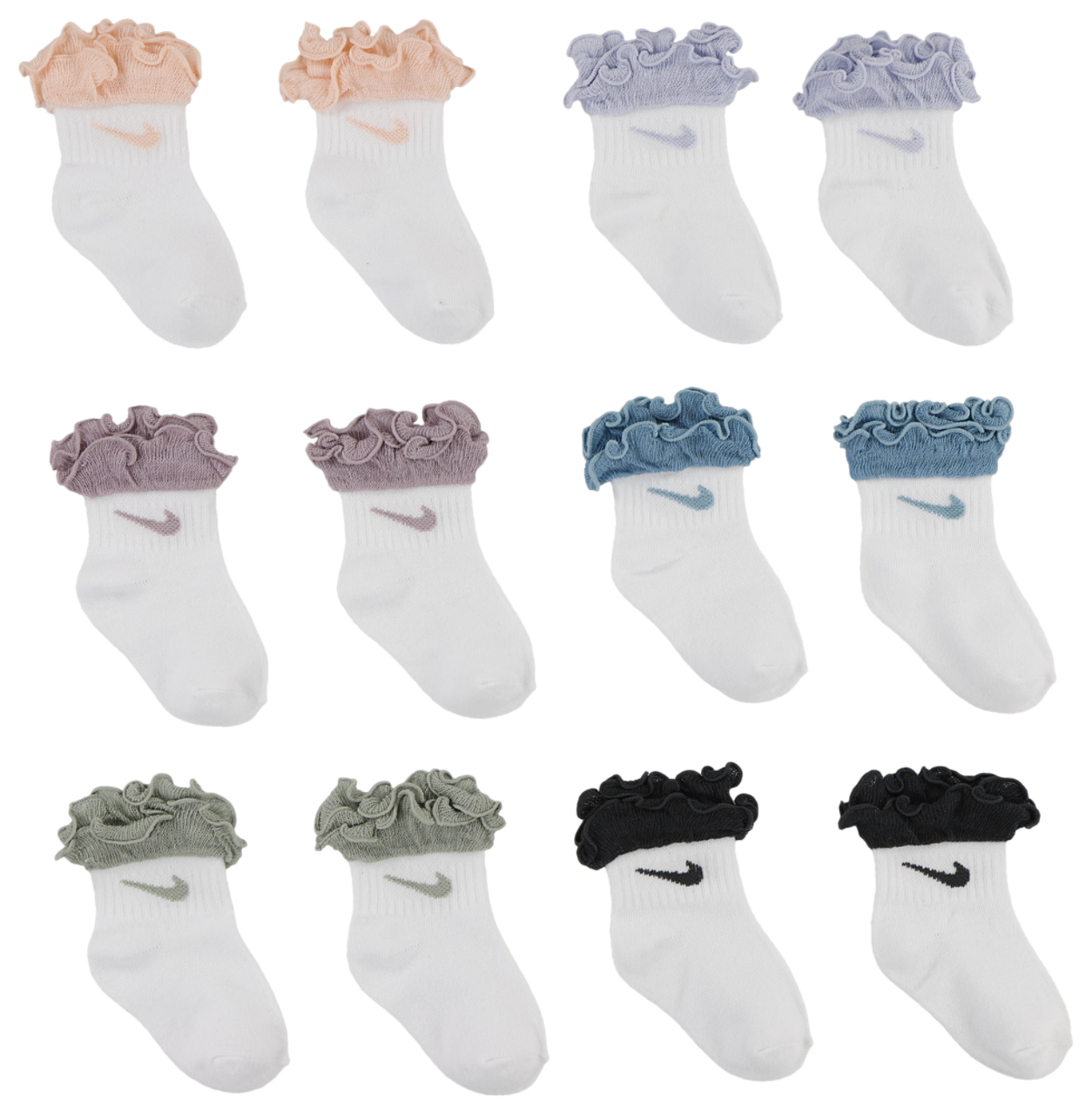Nike 6 Pack Ruffle Socks  Image 2 of 2. Tap to open photo gallery.