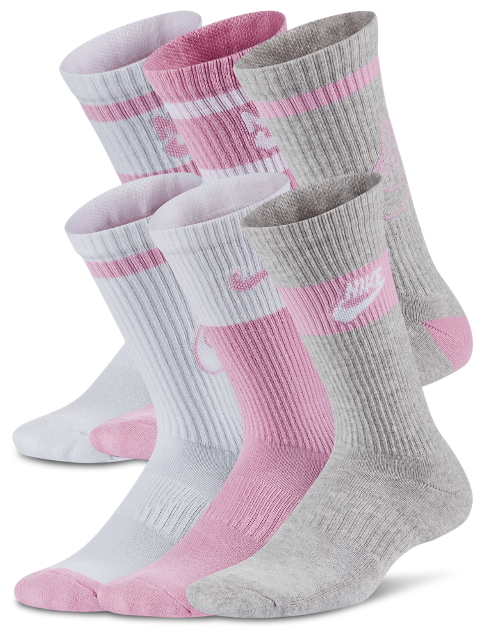 Nike 6 Pack Cushioned Crew Socks  Image 1 of 6. Tap to open photo gallery.