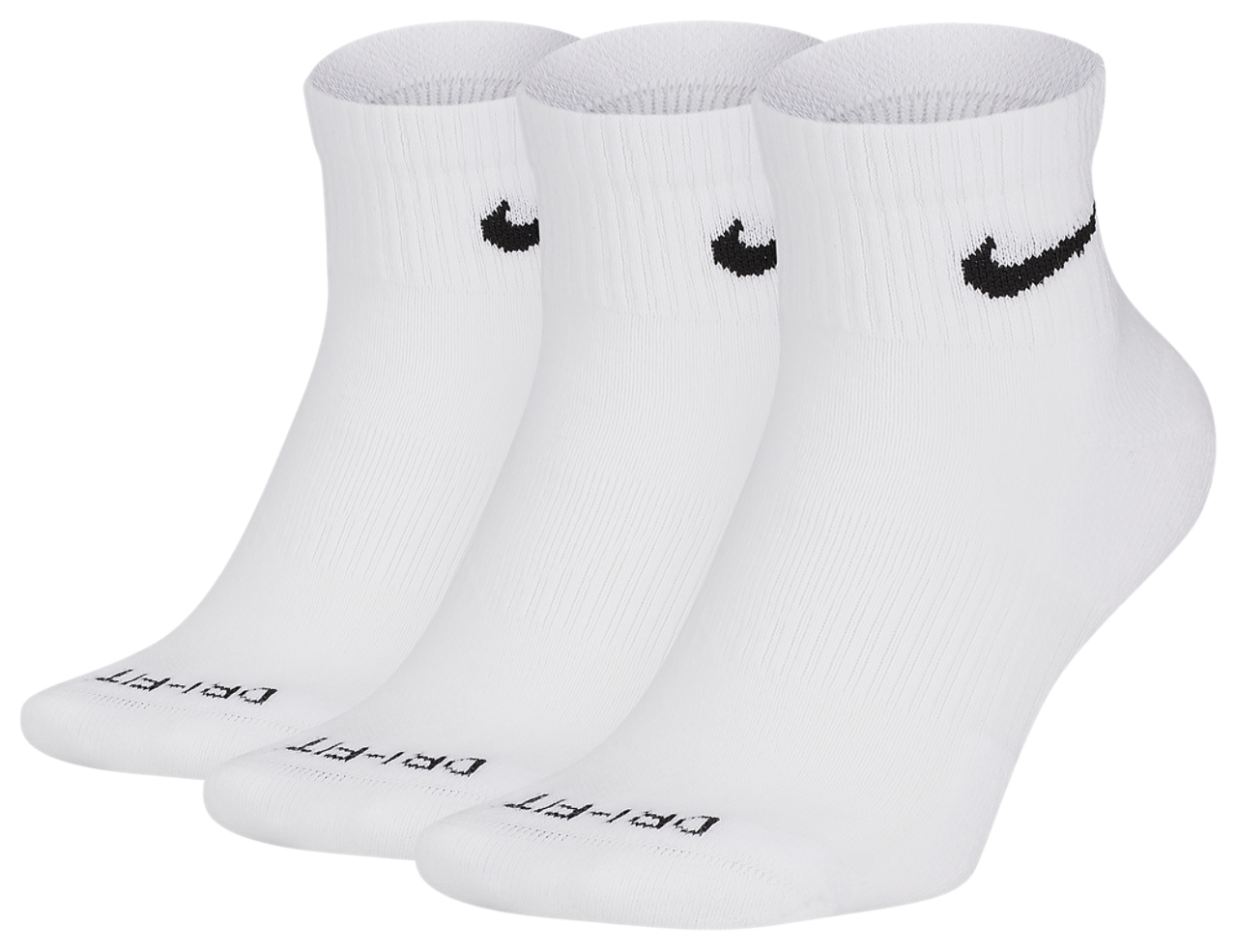 Nike 3 Pack Dri-FIT Plus Quarter Socks  Image 2 of 3. Tap to open photo gallery.