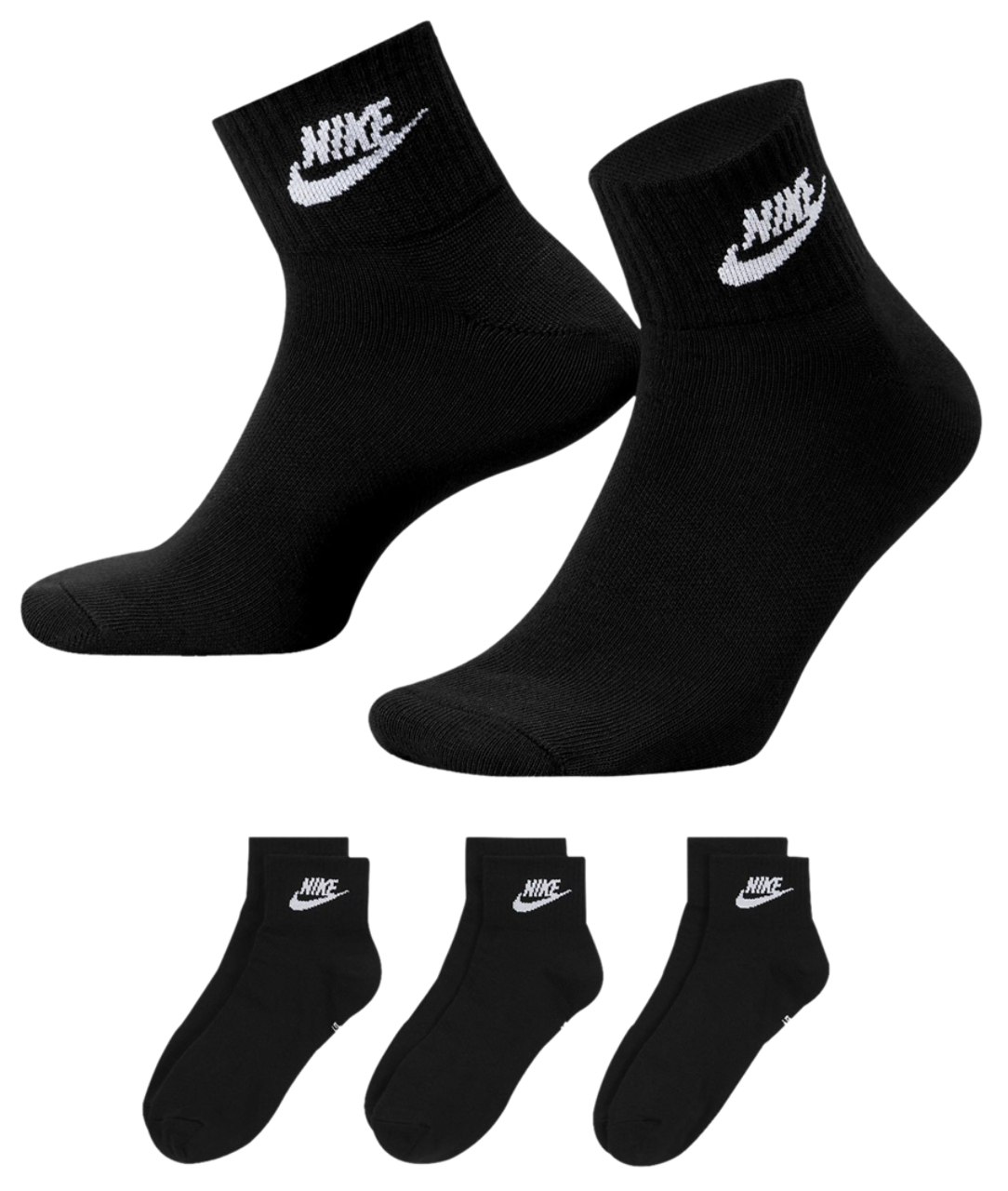 Nike Emballage de 3 paires de chaussettes à la cheville Image 1 de 4. Appuyez pour ouvrir la galerie de photos.
