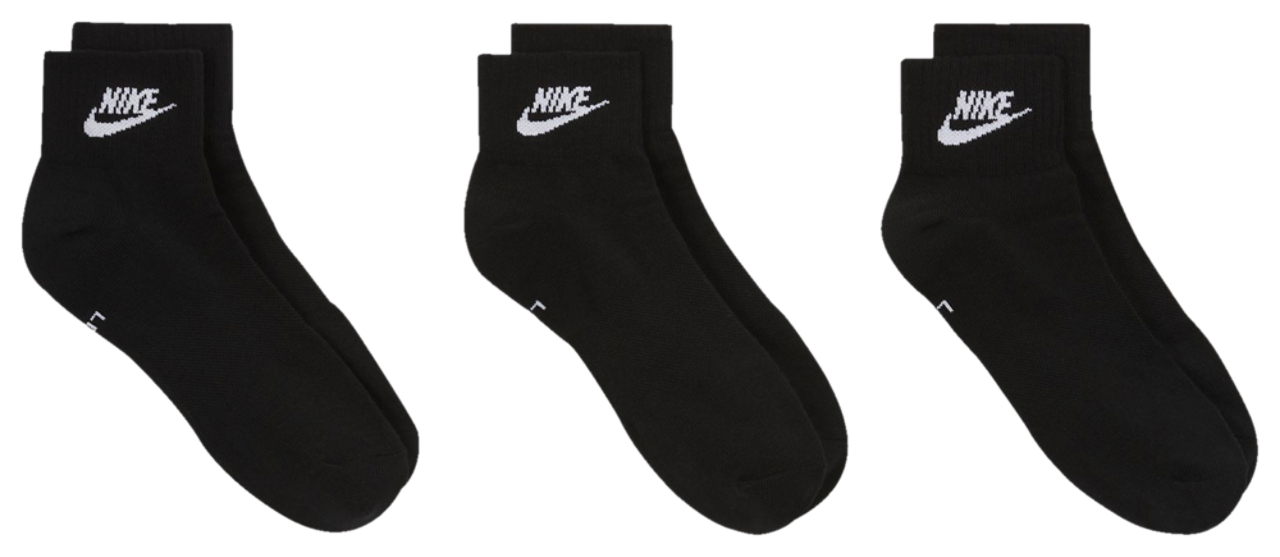 Nike Emballage de 3 paires de chaussettes à la cheville Image 4 de 4. Appuyez pour ouvrir la galerie de photos.