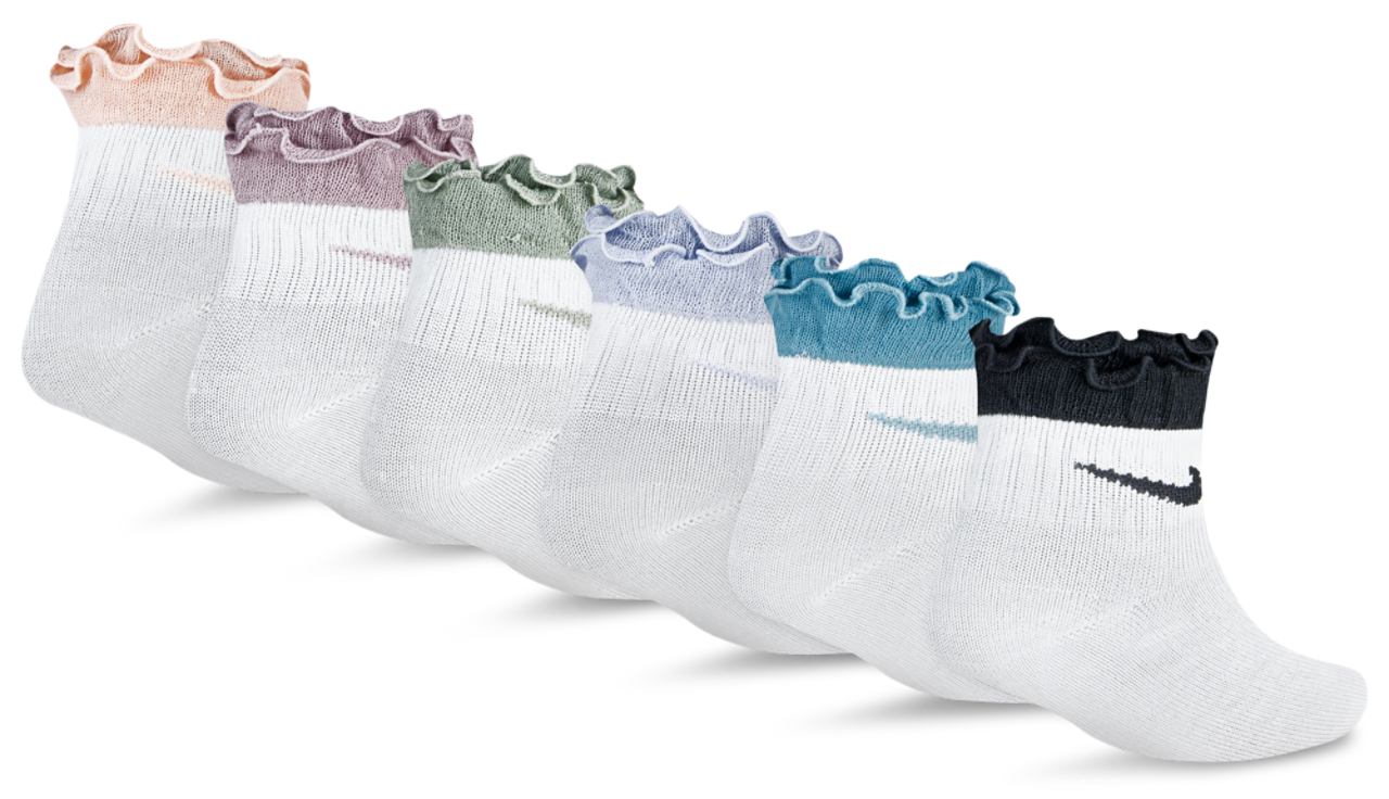Nike Ruffle Ankle Socks 6 Pack  Image 2 of 2. Tap to open photo gallery.