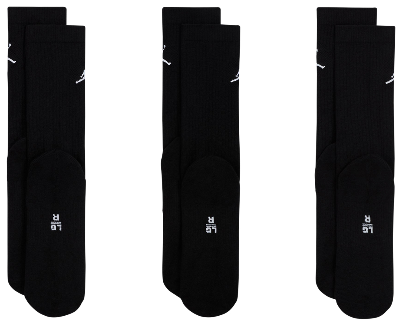 Jordan Every Day Cushioned Crew 3 Pack Socks  Image 3 of 5. Tap to open photo gallery.