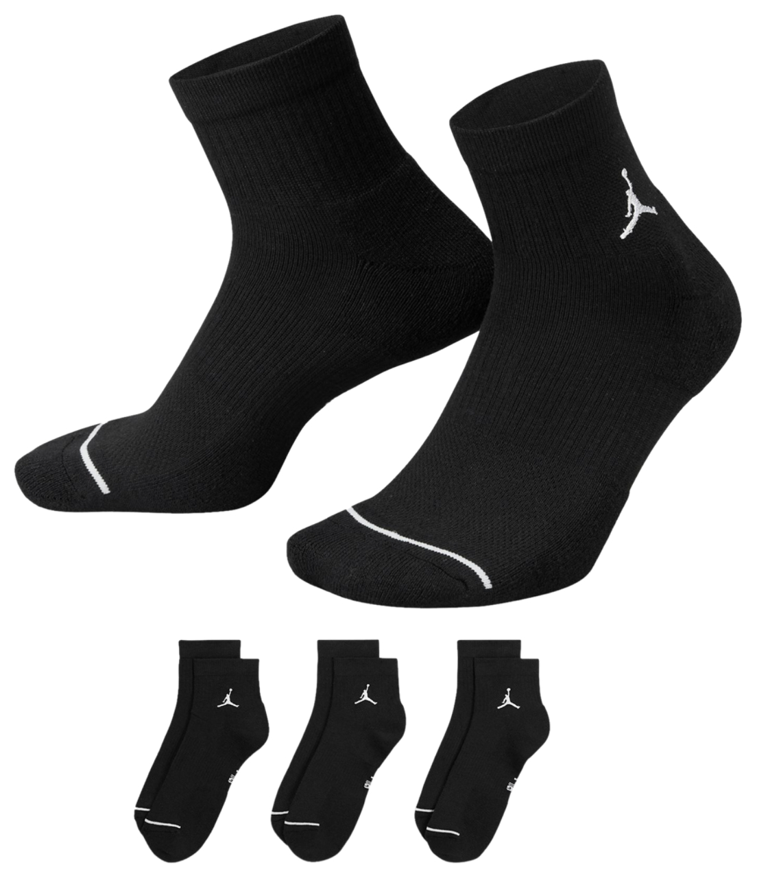 Jordan Every Day Cushioned Ankle 3 Pack  Image 1 of 4. Tap to open photo gallery.