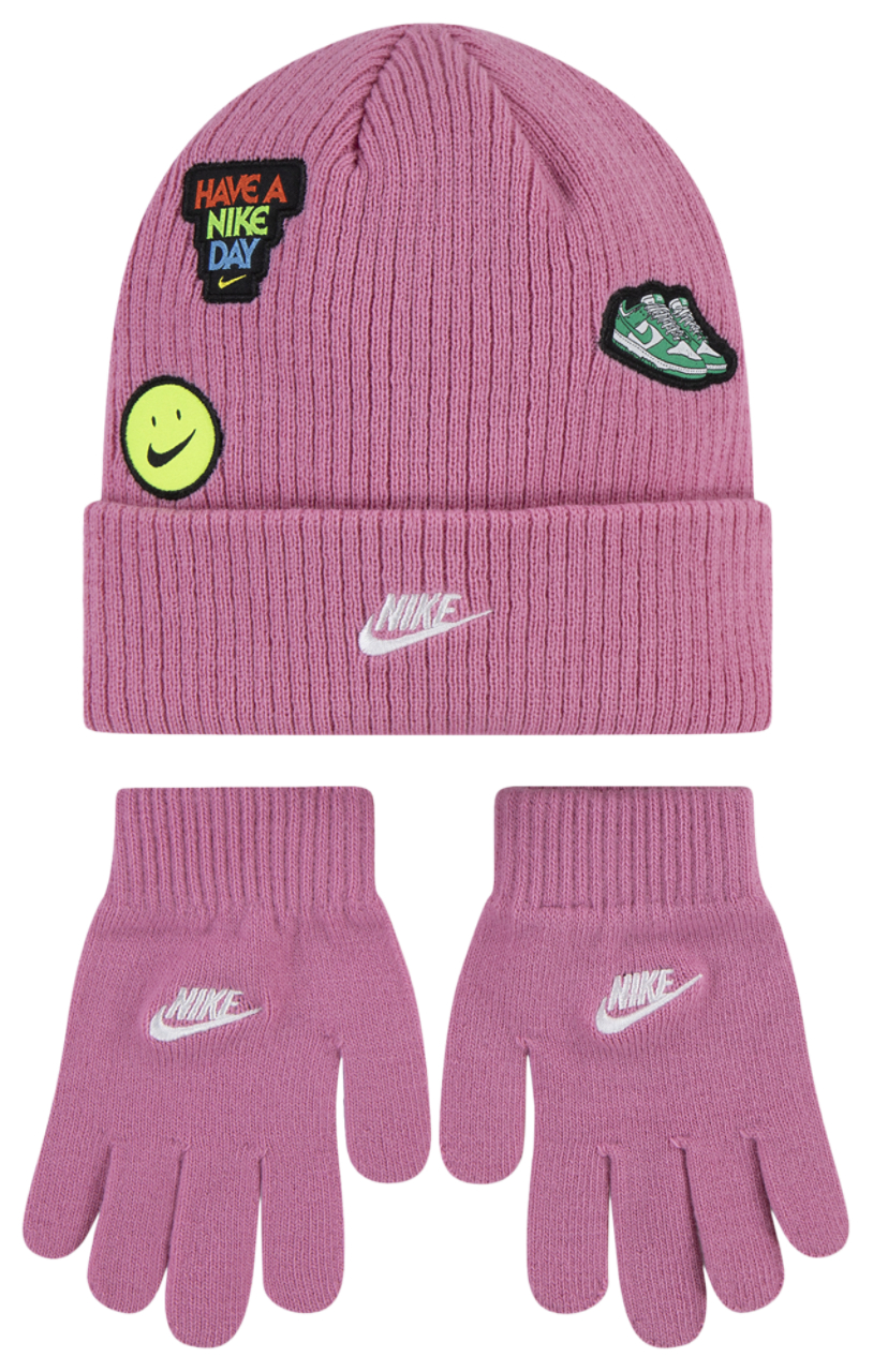 Nike Patch Peak Beanie Set  Image 1 of 4. Tap to open photo gallery.