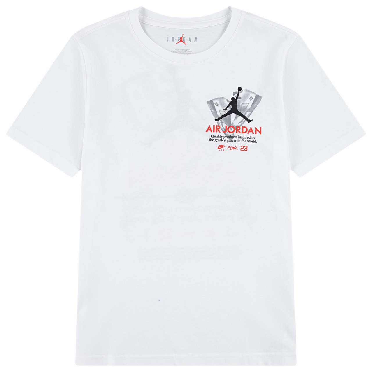 Jordan AJ5 Fire Red Tour Short Sleeve T-Shirt Image 1 of 4. Tap to open photo gallery.