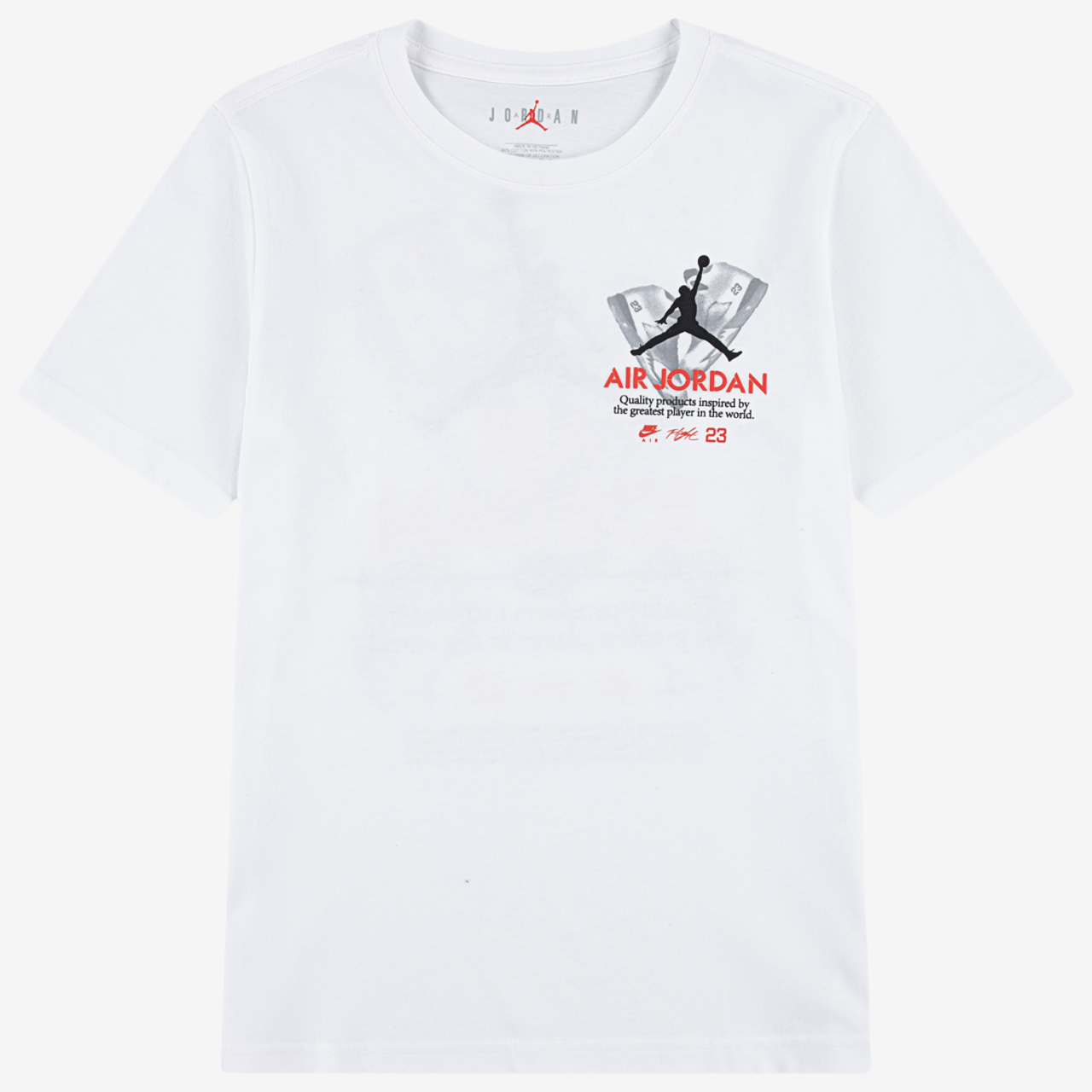 Jordan AJ5 Fire Red Tour Short Sleeve T-Shirt Image 1 of 4. Tap to open photo gallery.