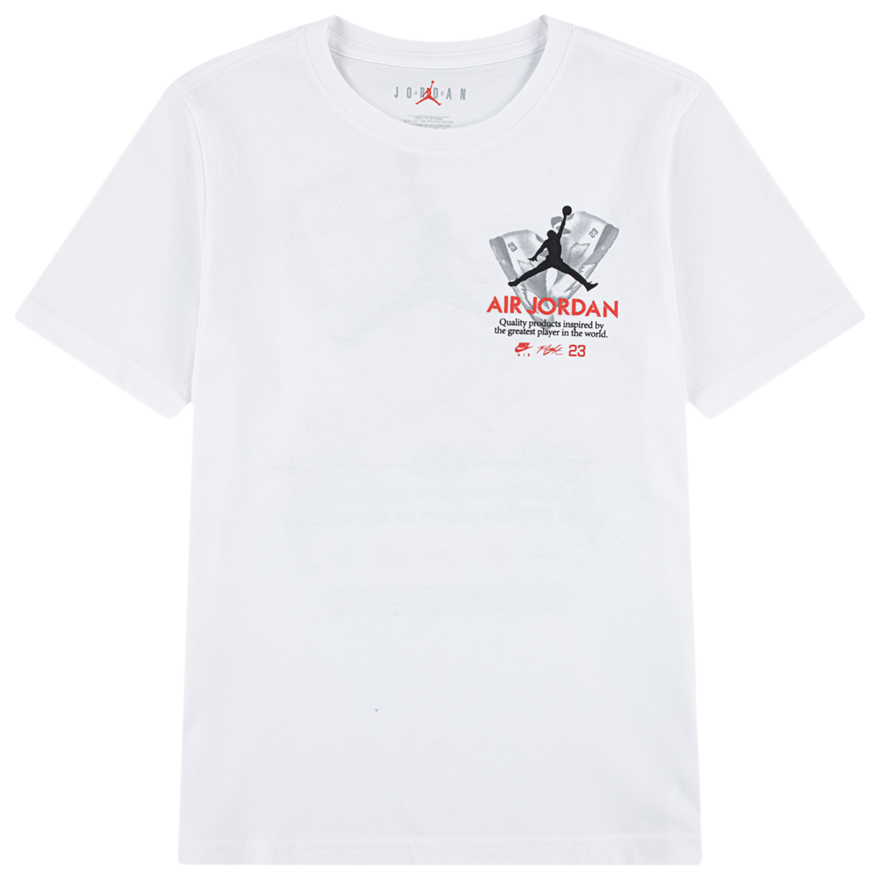 Jordan AJ5 Fire Red Tour Short Sleeve T-Shirt Image 1 of 4. Tap to open photo gallery.