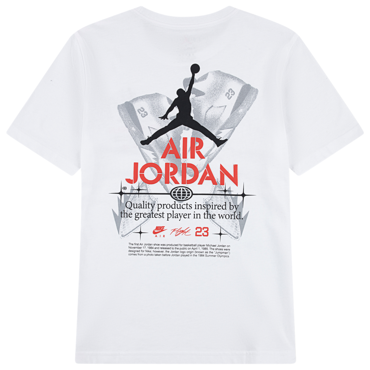 Jordan AJ5 Fire Red Tour Short Sleeve T-Shirt Image 2 of 4. Tap to open photo gallery.