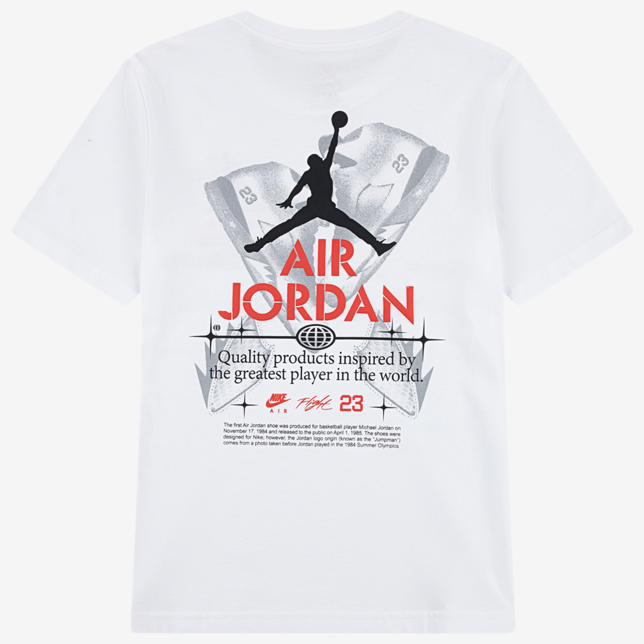 Jordan AJ5 Fire Red Tour Short Sleeve T-Shirt Image 2 of 4. Tap to open photo gallery.