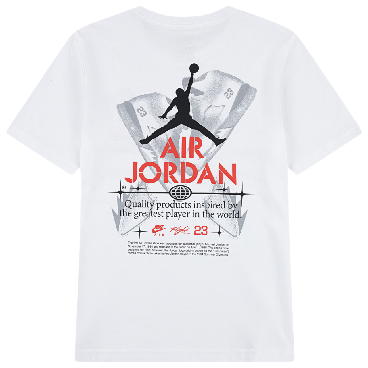 Jordan AJ5 Fire Red Tour Short Sleeve T-Shirt Image 2 of 4. Tap to open photo gallery.