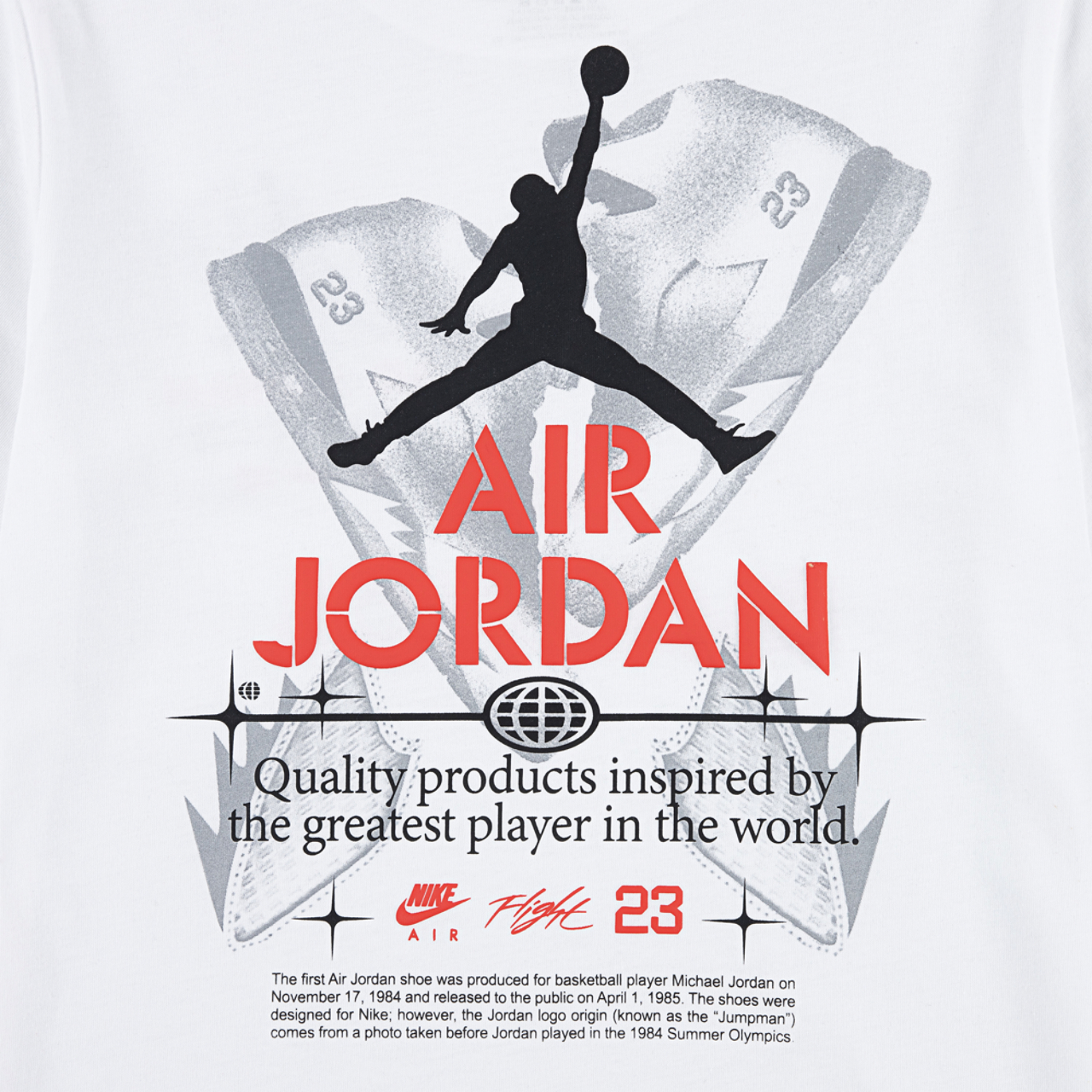 Jordan AJ5 Fire Red Tour Short Sleeve T-Shirt Image 3 of 4. Tap to open photo gallery.