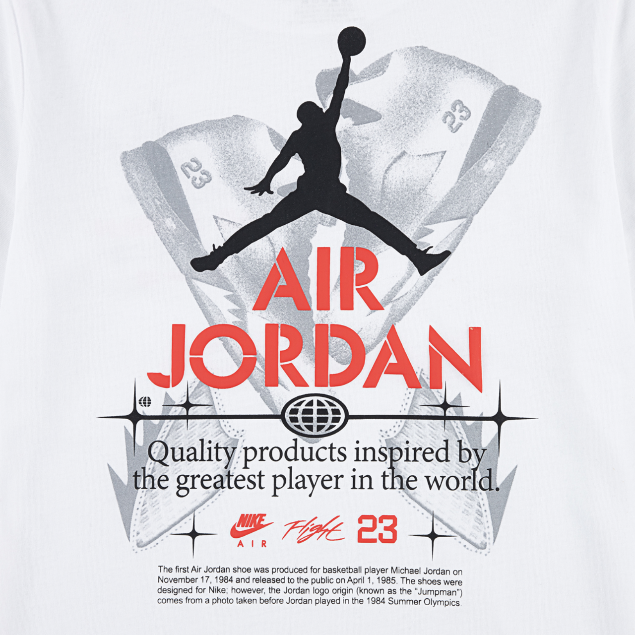 Jordan AJ5 Fire Red Tour Short Sleeve T-Shirt Image 3 of 4. Tap to open photo gallery.