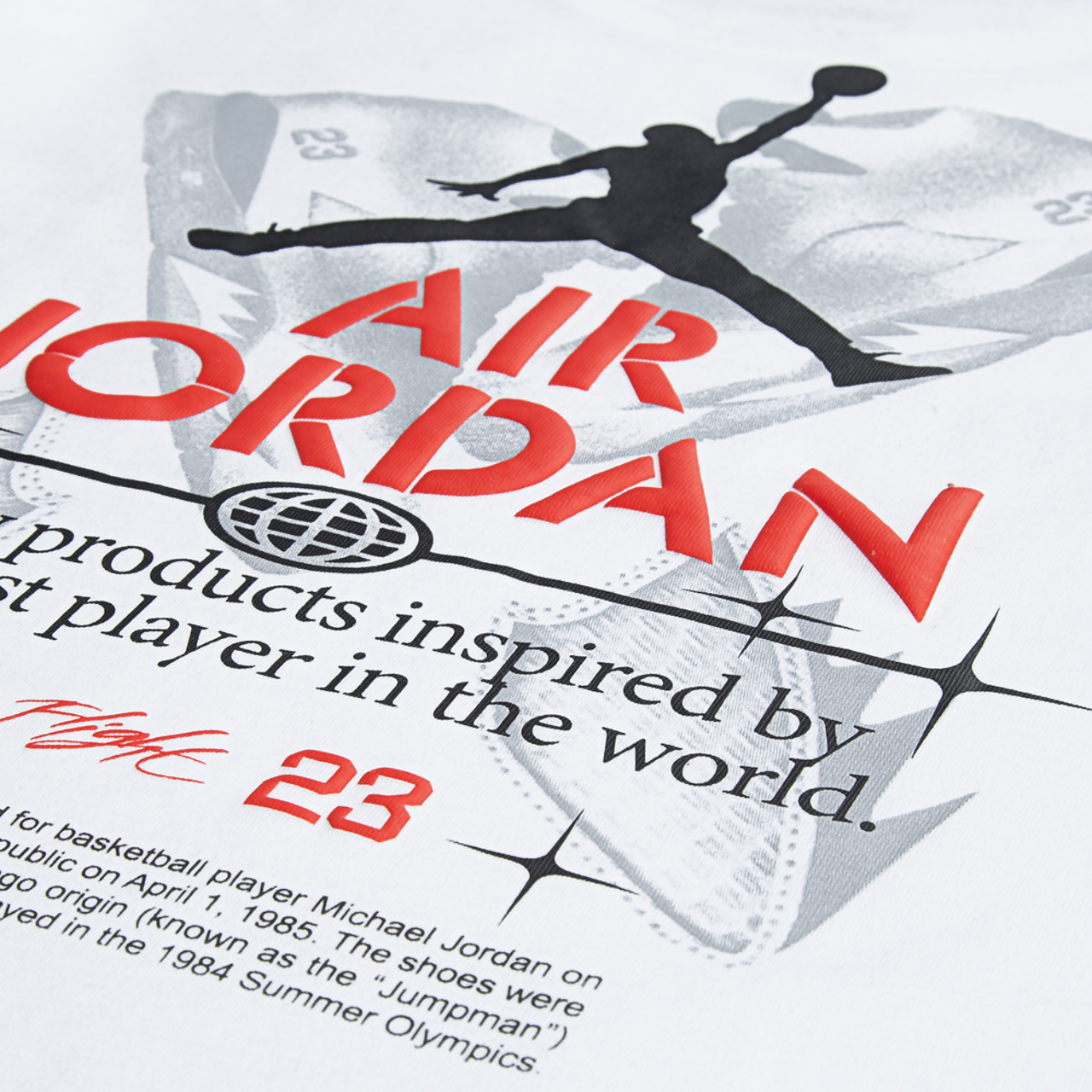 Jordan AJ5 Fire Red Tour Short Sleeve T-Shirt Image 4 of 4. Tap to open photo gallery.