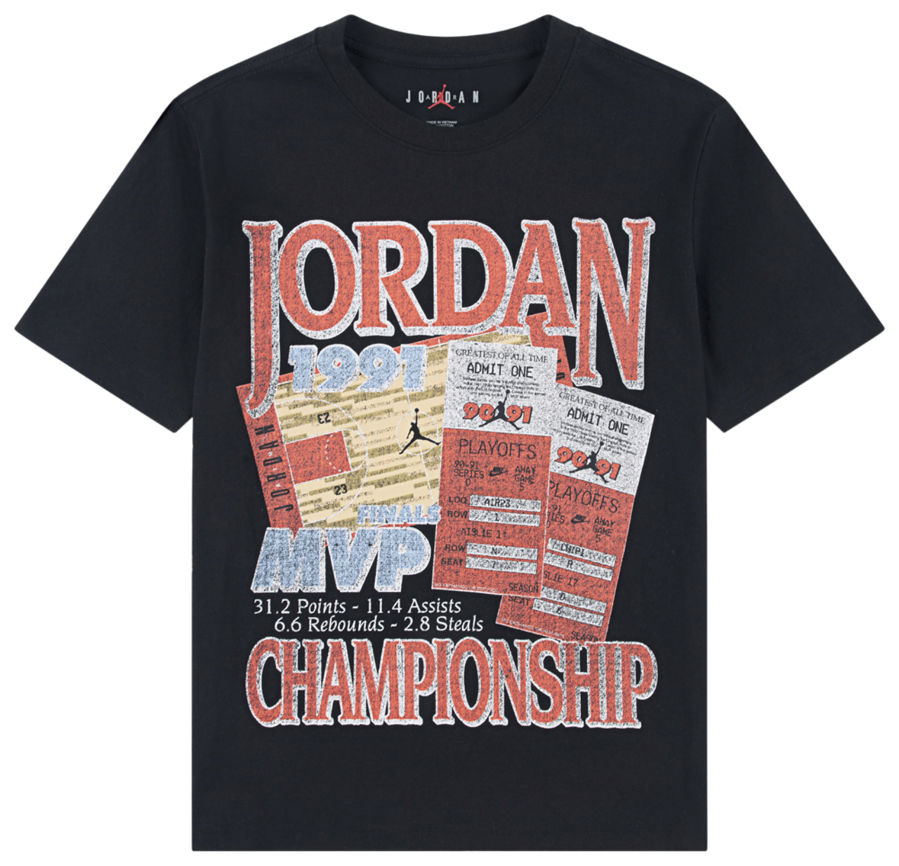 Jordan 91 Playoff Short Sleeve T-Shirt Image 1 of 3. Tap to open photo gallery.