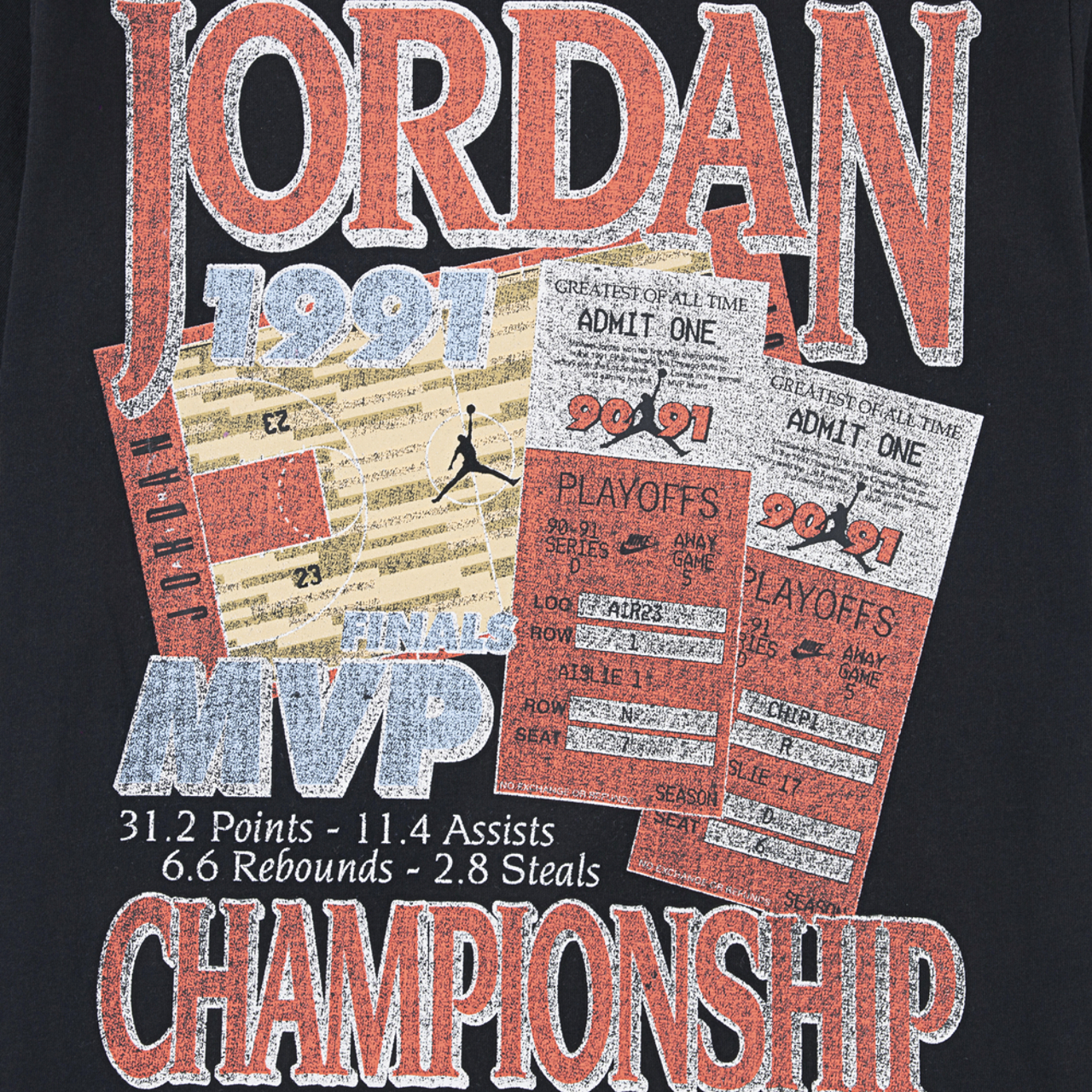 Jordan 91 Playoff Short Sleeve T-Shirt Image 3 of 3. Tap to open photo gallery.