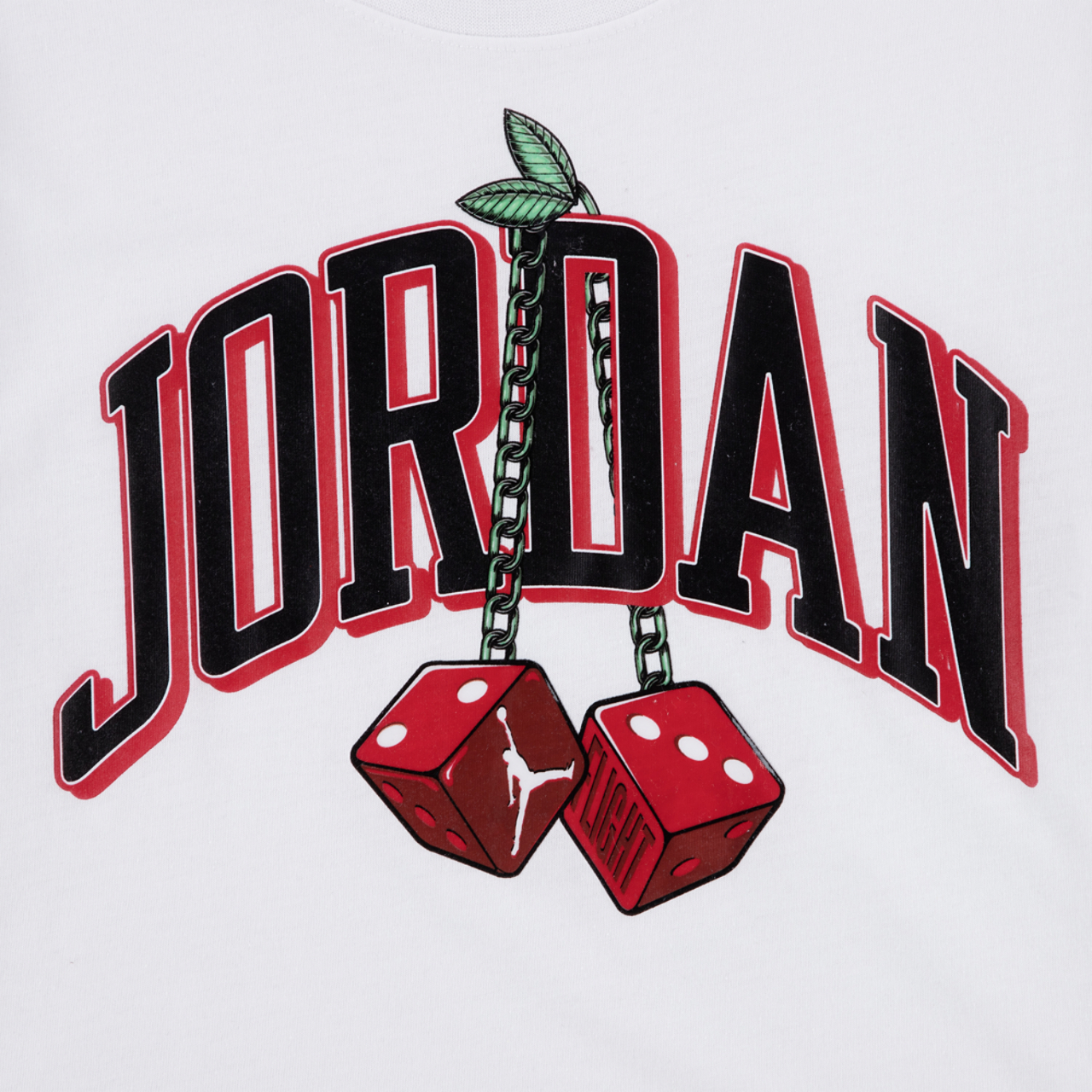 Jordan Cherry Dice Short Sleeve T-Shirt Image 3 of 3. Tap to open photo gallery.