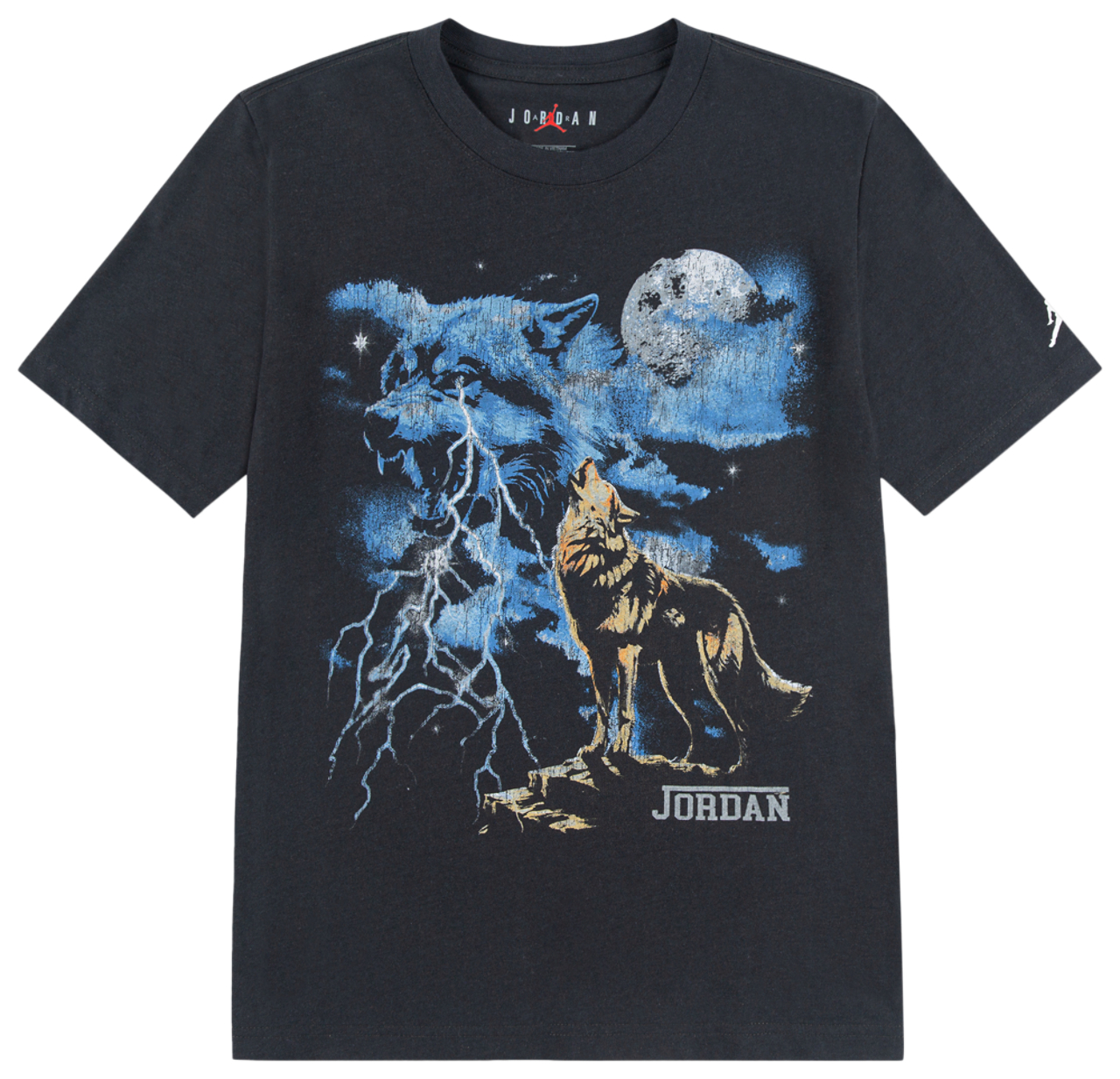 Jordan Wolf Grey Retro T-Shirt Image 1 of 4. Tap to open photo gallery.
