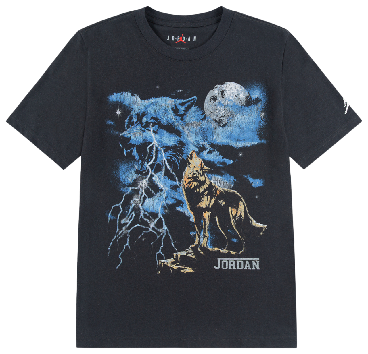 Jordan Wolf Grey Retro T-Shirt - Boys' Grade School | Foot Locker