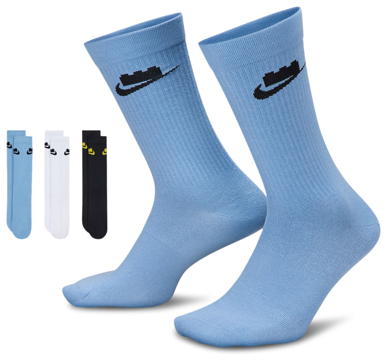 Nike Paquet de 3 paires de chaussettes de la collection x Lego Image 1 de 1. Appuyez pour ouvrir la galerie de photos.