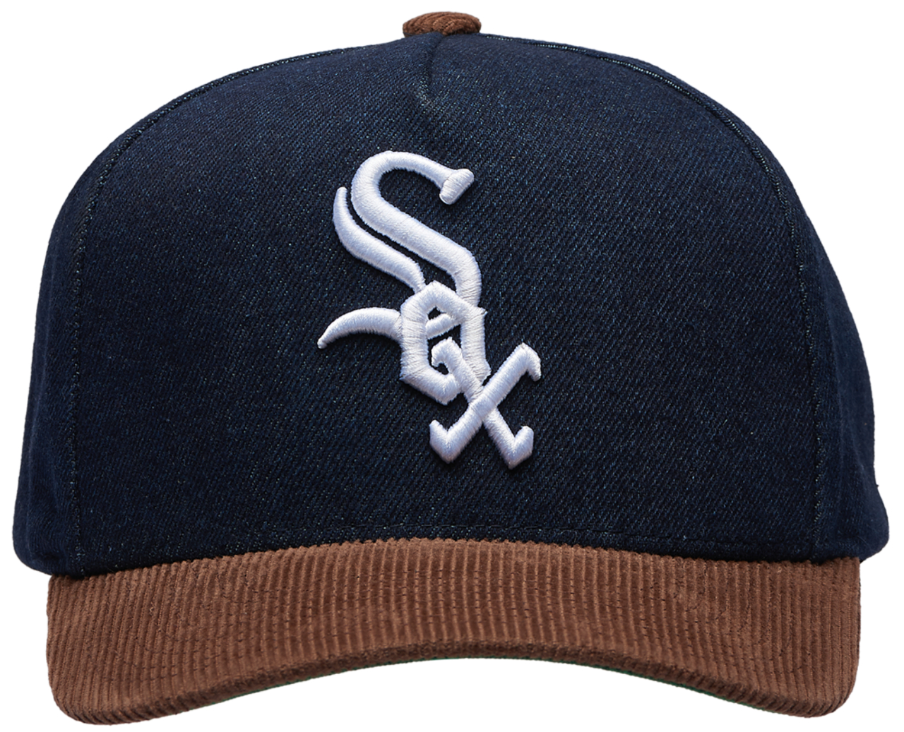 Mitchell & Ness White Sox Denim Cord Pro Pinch Cap Image 2 of 5. Tap to open photo gallery.