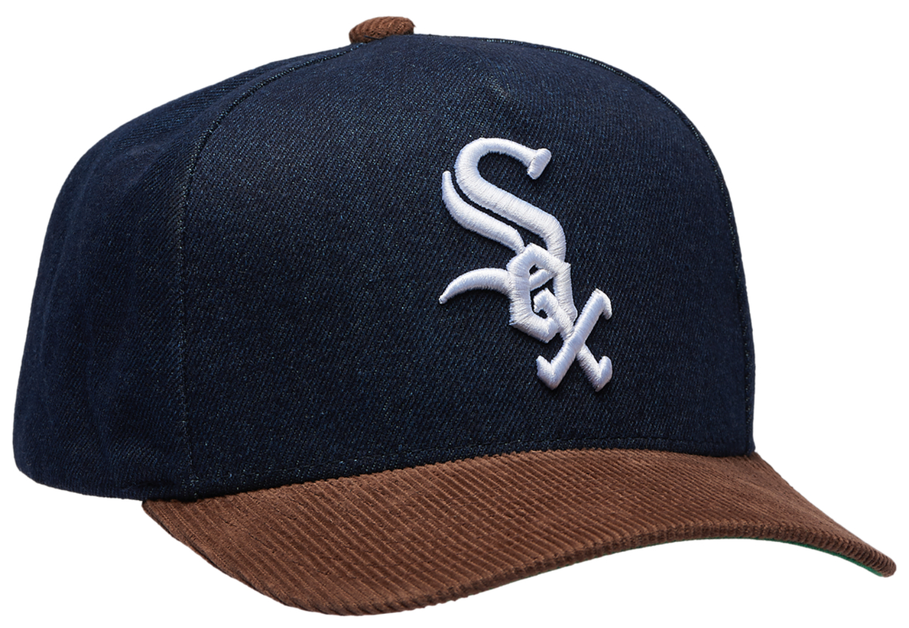 Mitchell & Ness White Sox Denim Cord Pro Pinch Cap Image 3 of 5. Tap to open photo gallery.