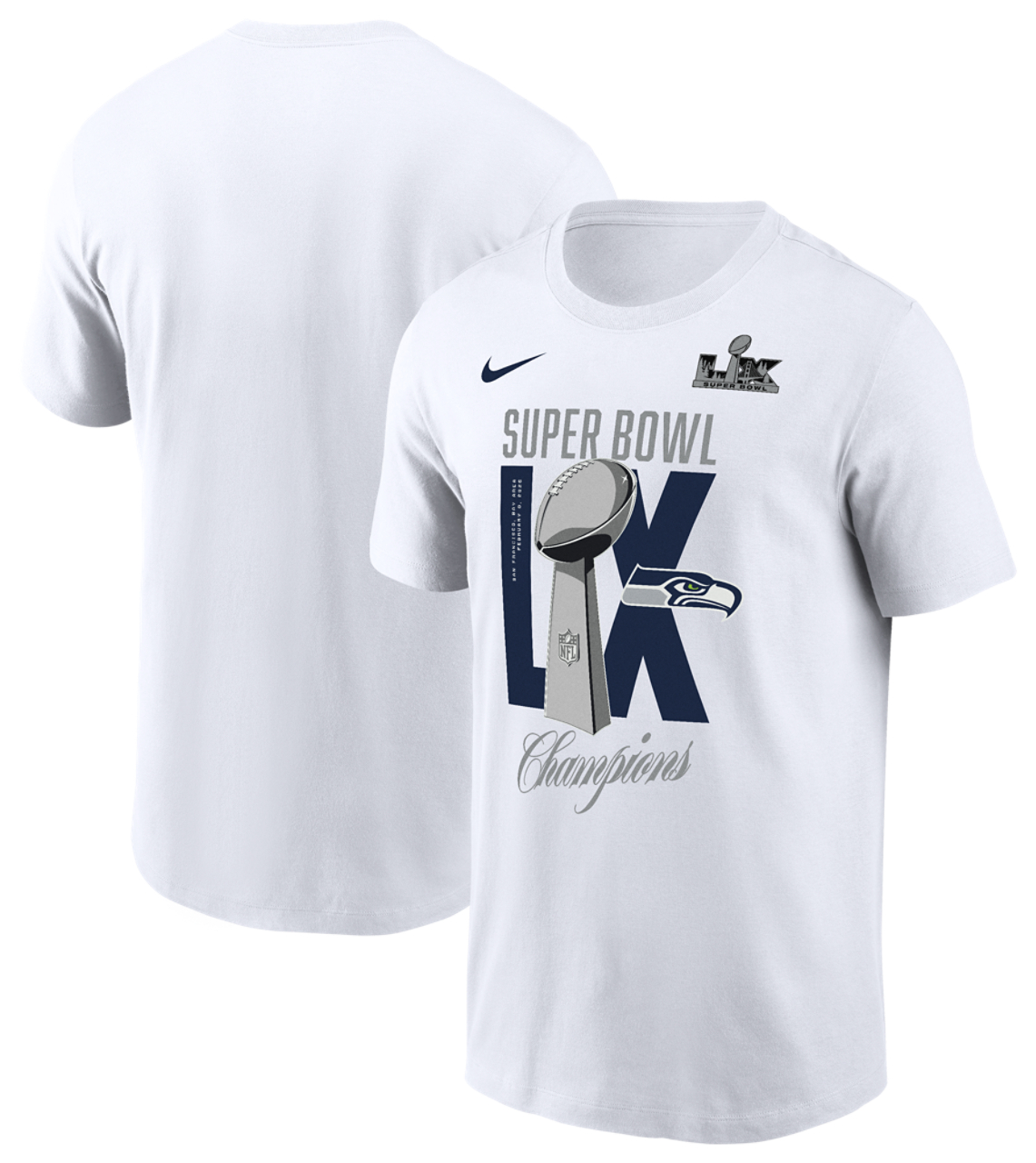 Nike Seahawks Trophy Short Sleeve T-Shirt Image 1 of 1. Tap to open photo gallery.