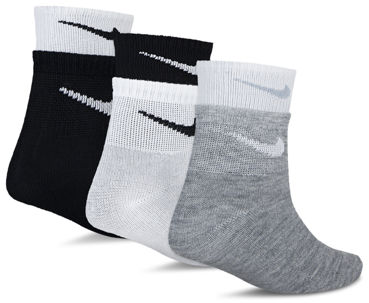 Nike Double Welt Ankle Sock 3 Pack Image 2 of 2. Tap to open photo gallery.
