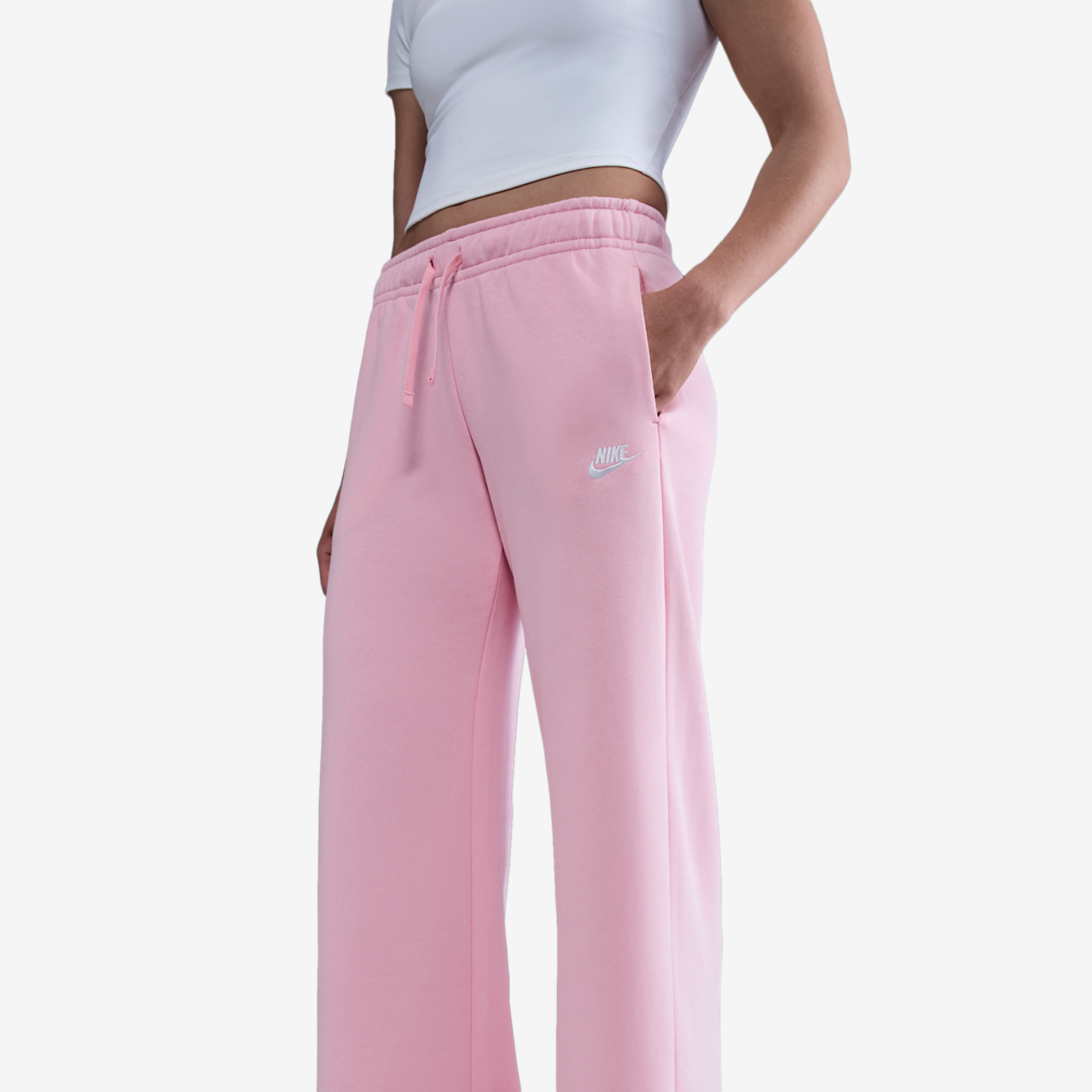 Nike NSW Club Fleece Mid Rise Pants Wide Image 1 of 4. Tap to open photo gallery.