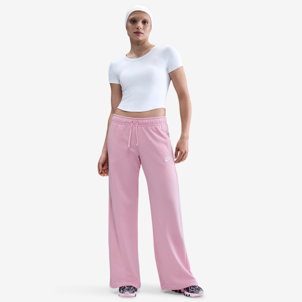 Nike NSW Club Fleece Mid Rise Pants Wide Image 3 of 4. Tap to open photo gallery.