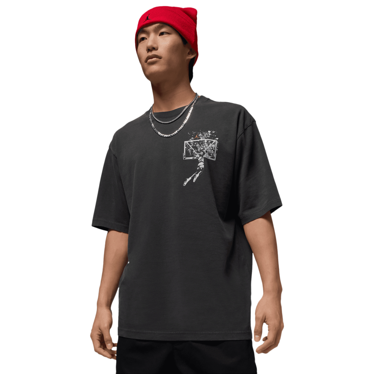 Jordan Brooklyn SBB Oversize GFX Short Sleeve Crew Image 1 of 6. Tap to open photo gallery.