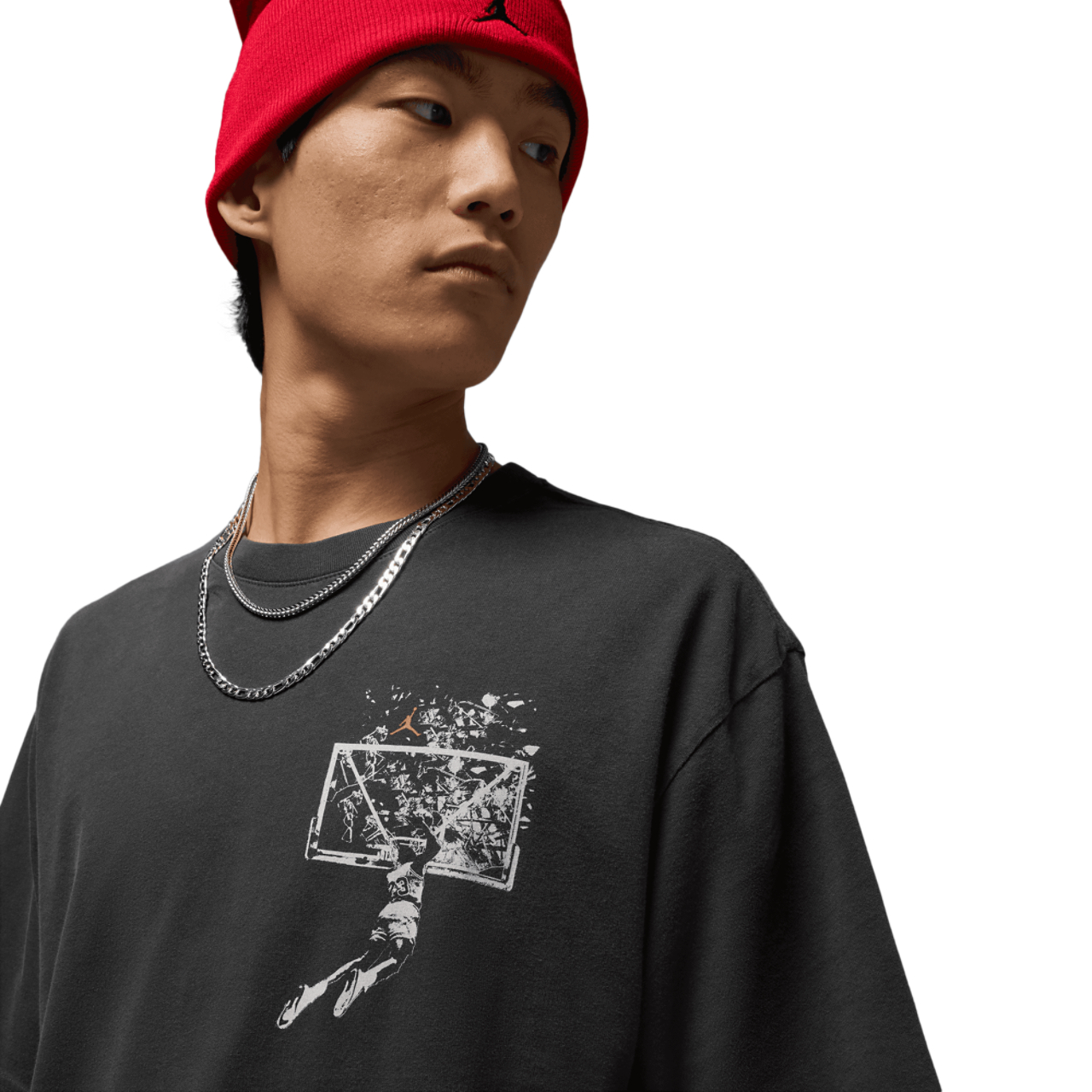 Jordan Brooklyn SBB Oversize GFX Short Sleeve Crew Image 3 of 6. Tap to open photo gallery.