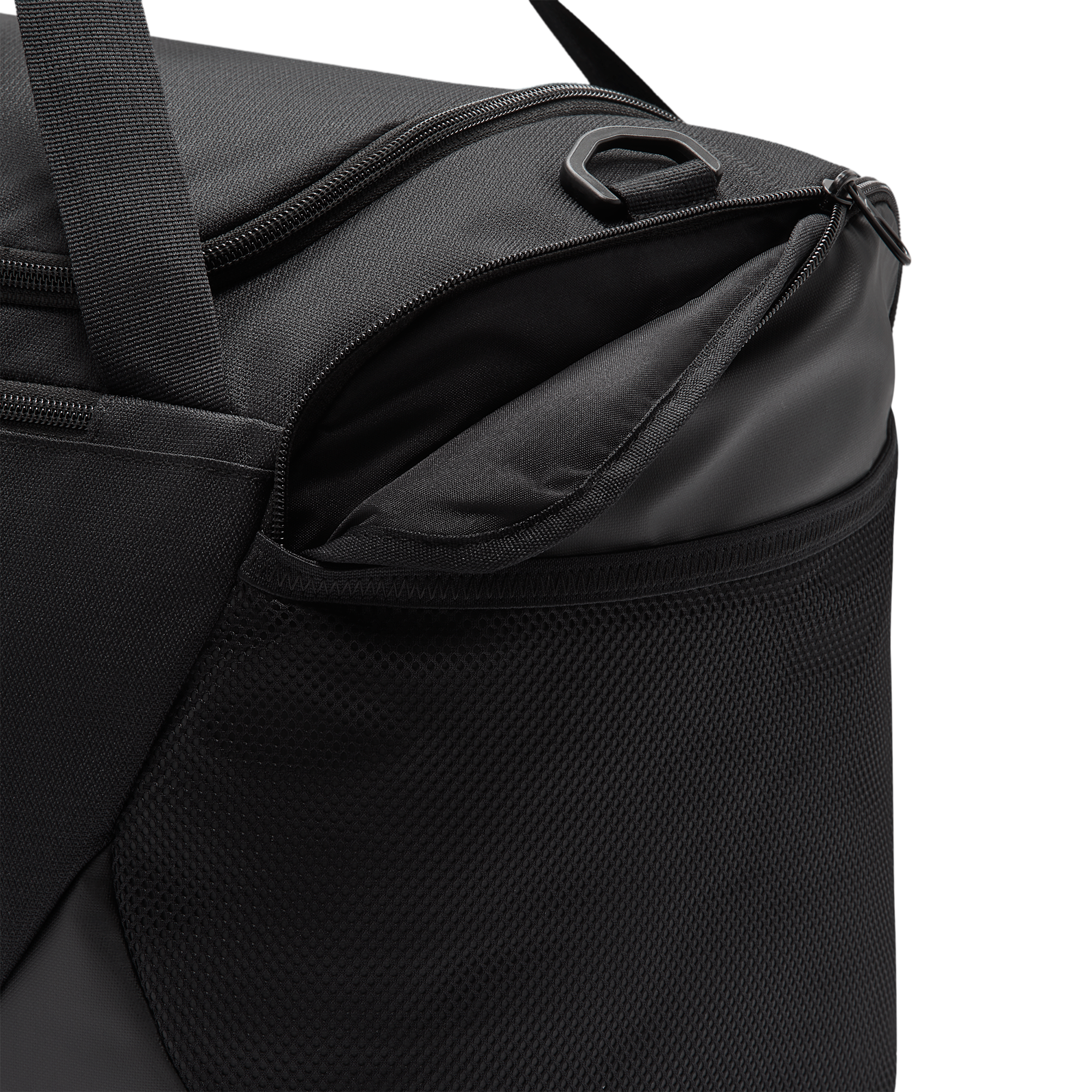 Nike Brasilia Small Duffel - Black/Black/White - Image 8