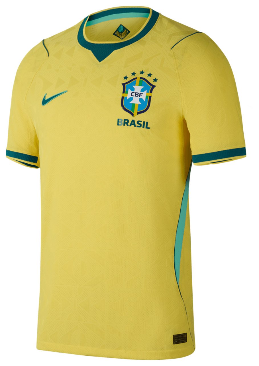 Nike Brasil Home Authentic Match Jersey Image 1 of 10. Tap to open photo gallery.