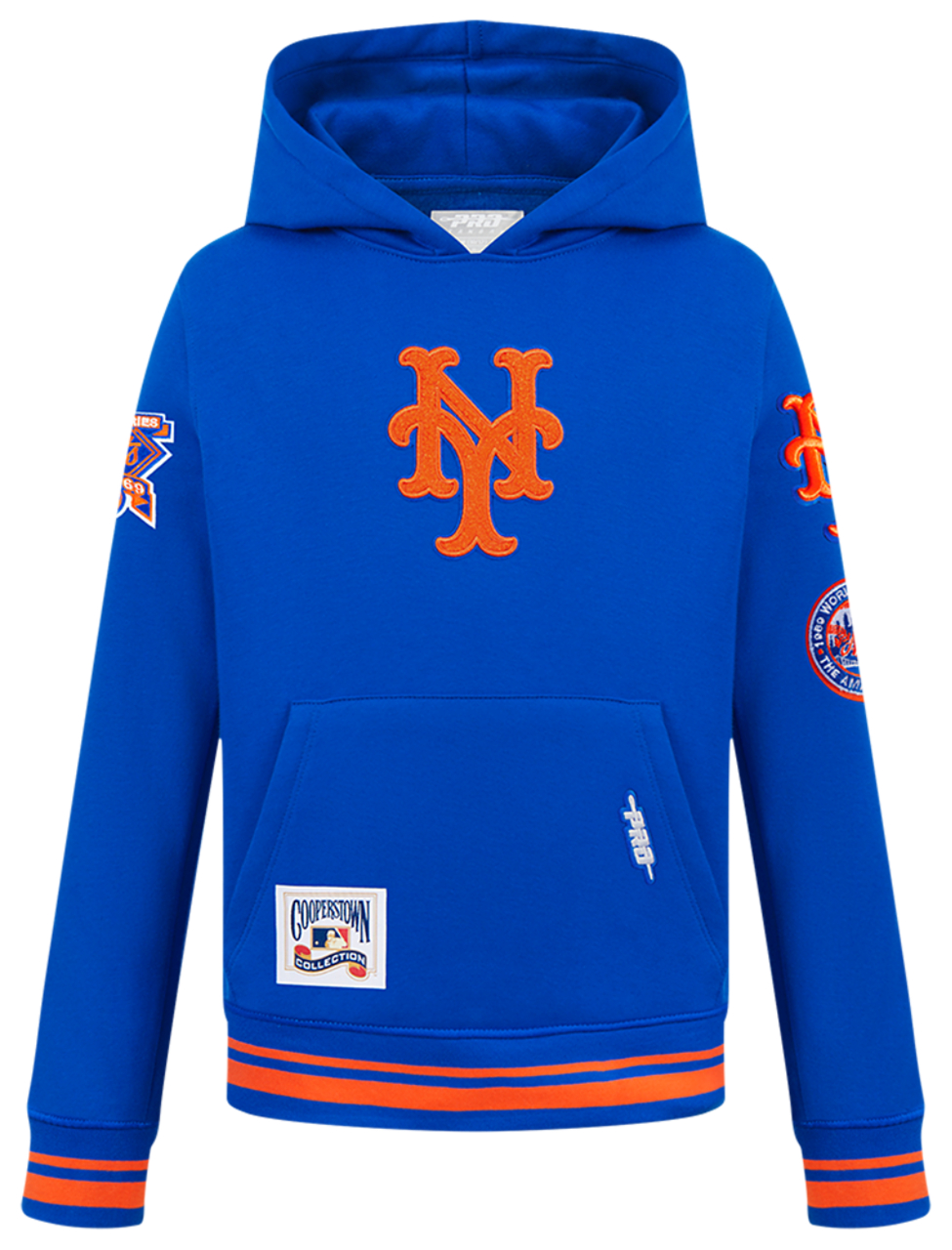 Pro Standard Mets Retro Classic BB Ribbed Fleece PO Hoodie Image 1 of 9. Tap to open photo gallery.