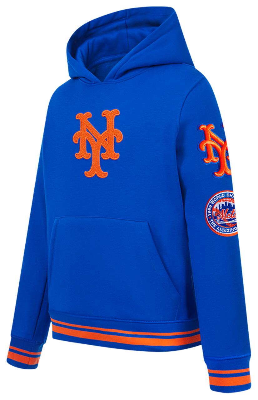 Pro Standard Mets Retro Classic BB Ribbed Fleece PO Hoodie Image 3 of 9. Tap to open photo gallery.