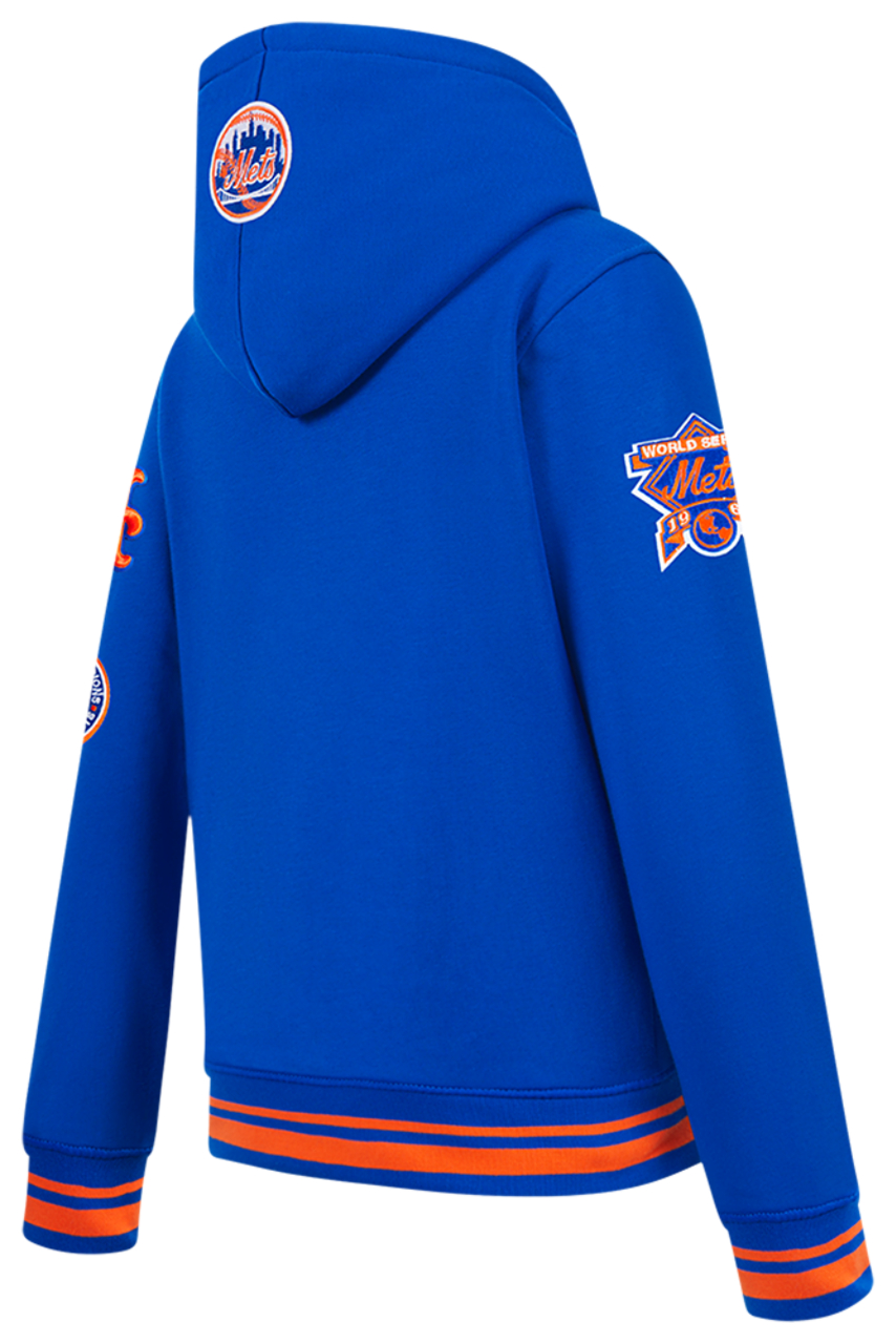 Pro Standard Mets Retro Classic BB Ribbed Fleece PO Hoodie Image 4 of 9. Tap to open photo gallery.
