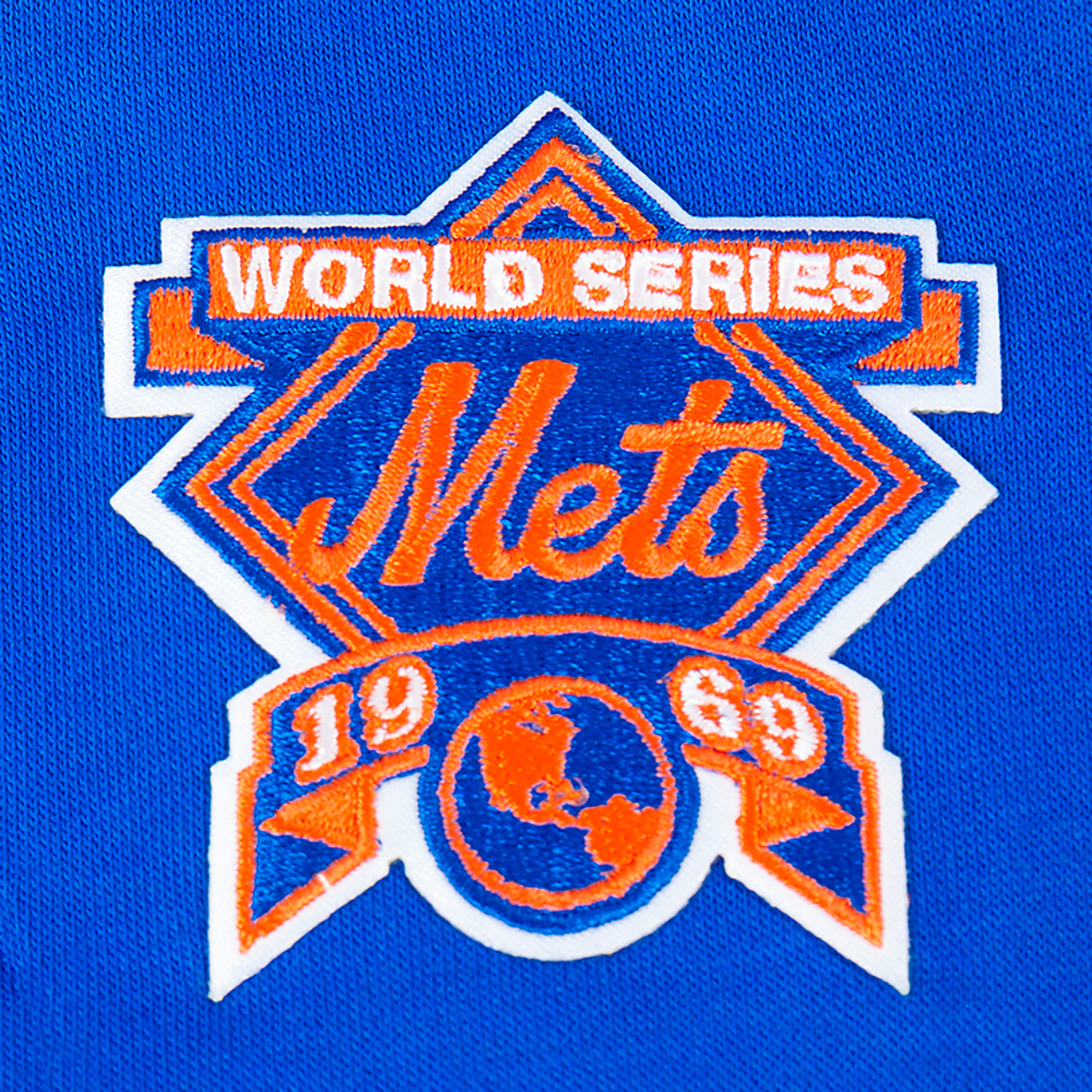 Pro Standard Mets Retro Classic BB Ribbed Fleece PO Hoodie Image 8 of 9. Tap to open photo gallery.