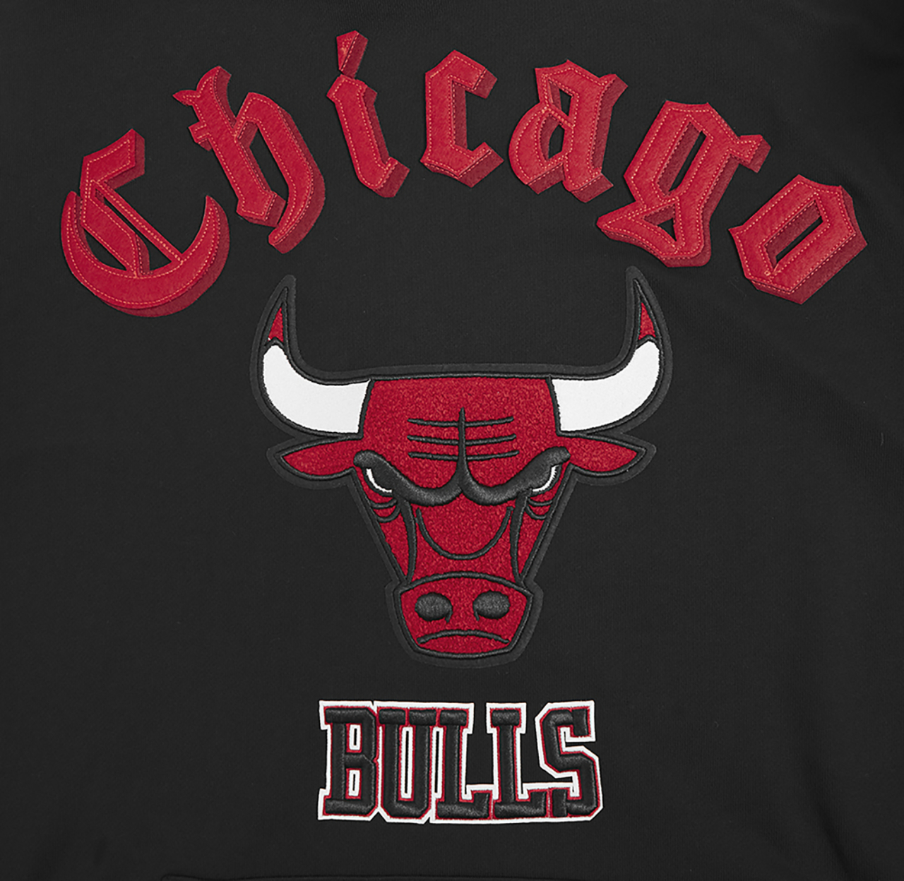 Pro Standard BULLS OLD ENGLISH FLC PO HOODIE Image 5 of 8. Tap to open photo gallery.
