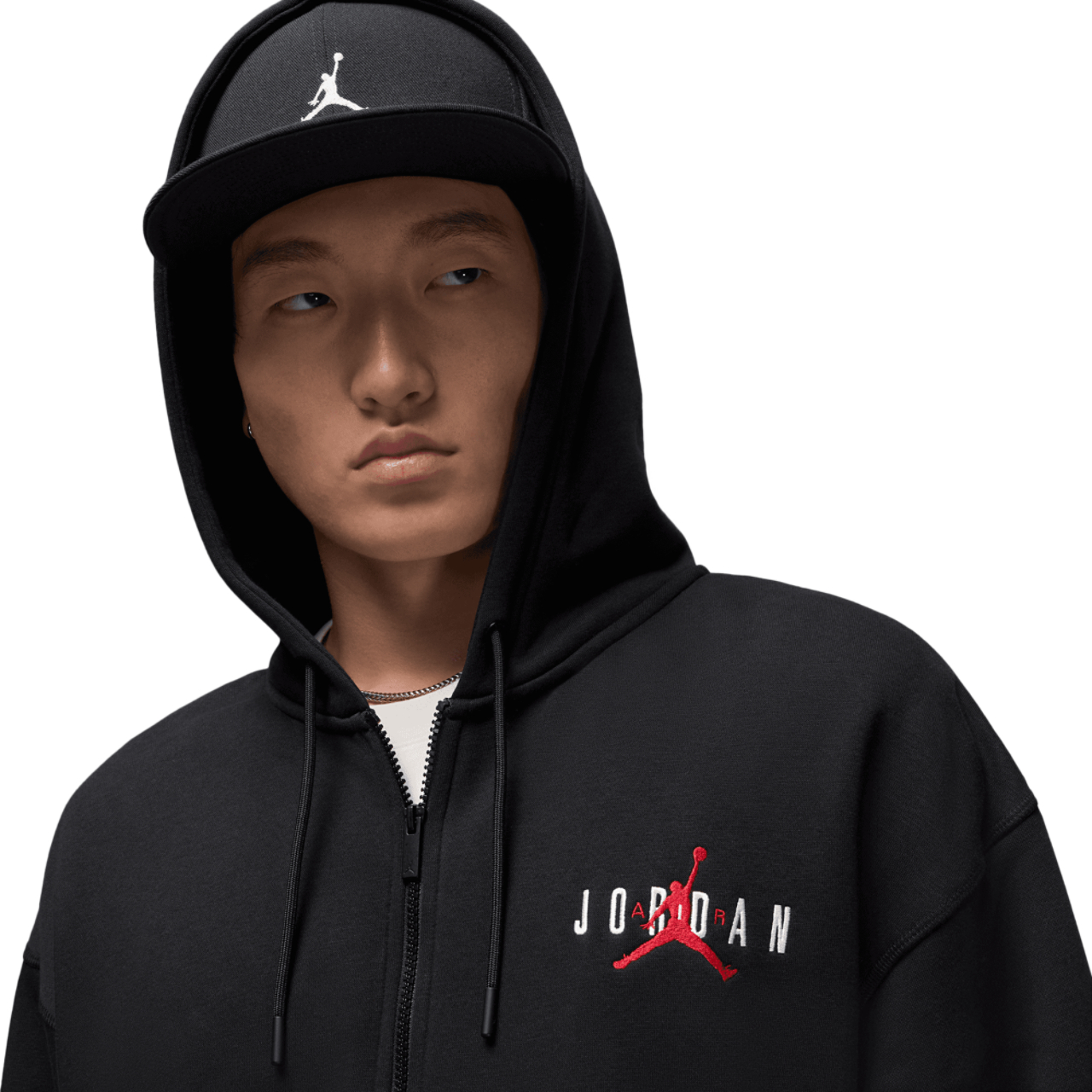 Jordan Brooklyn Oversize Stretch Full-Zip Hoodie Image 3 of 6. Tap to open photo gallery.