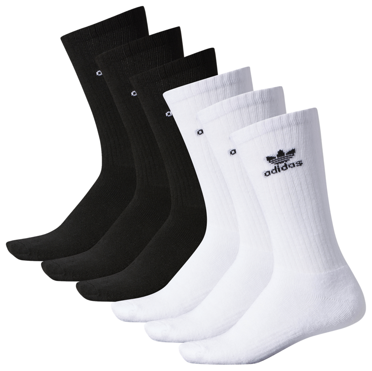 adidas Originals Trefoil 6 Pack Crew Socks Image 2 of 5. Tap to open photo gallery.