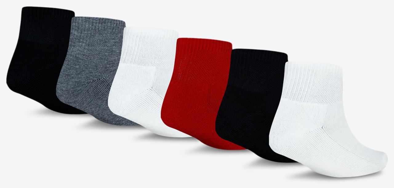 Jordan Everyday Essentials 6 Pack Quarter Socks Image 2 of 2. Tap to open photo gallery.